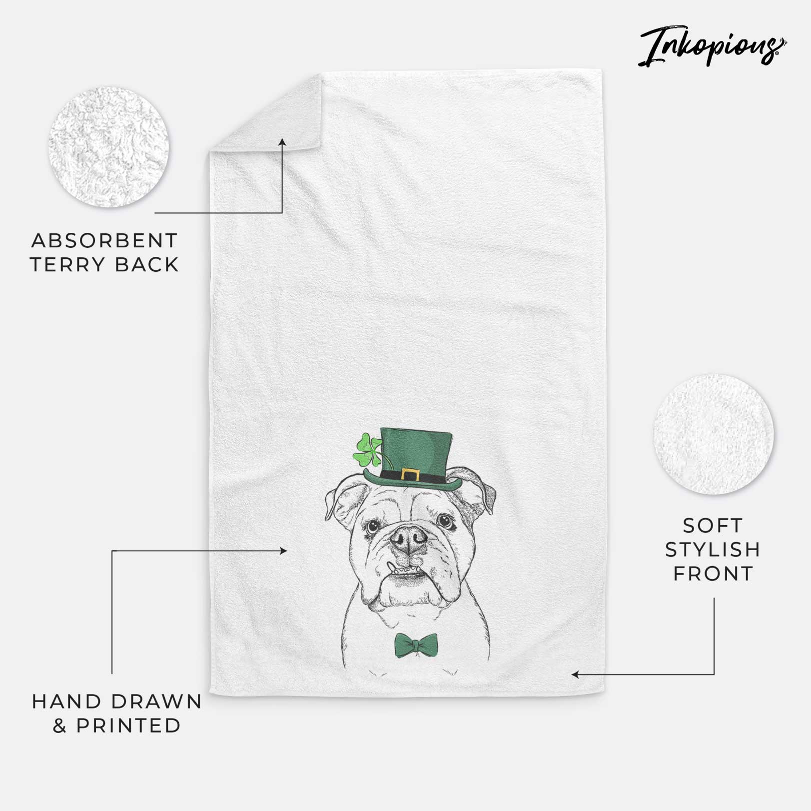 Dazy the English Bulldog Decorative Hand Towel