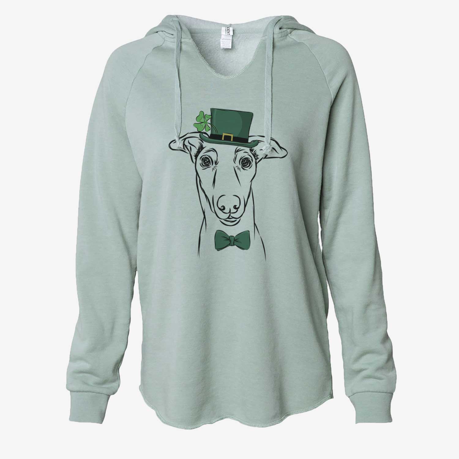 St. Patrick's Diva the Greyhound - Cali Wave Hooded Sweatshirt