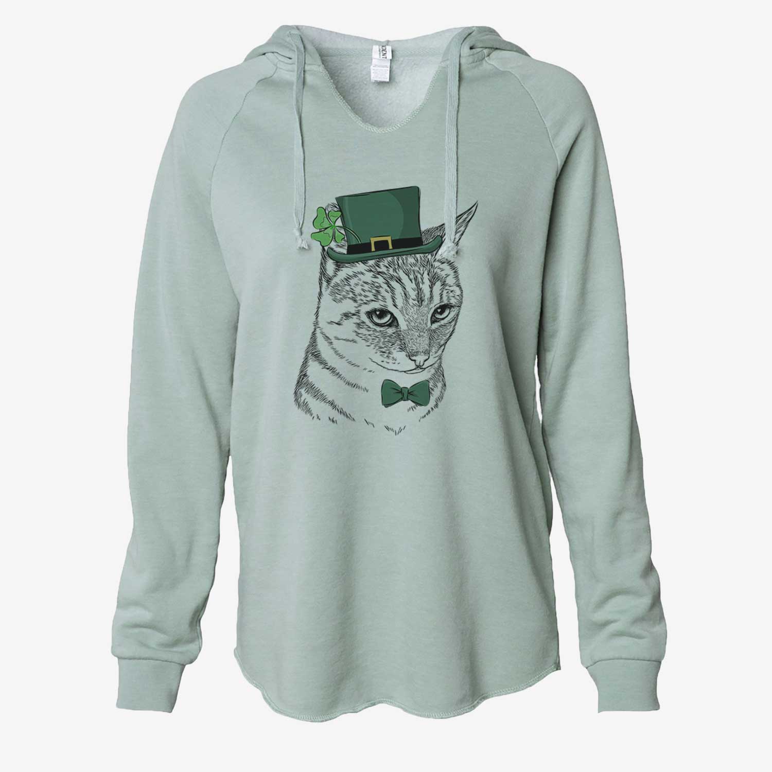 St. Patrick's Dora the Tabby Cat - Cali Wave Hooded Sweatshirt