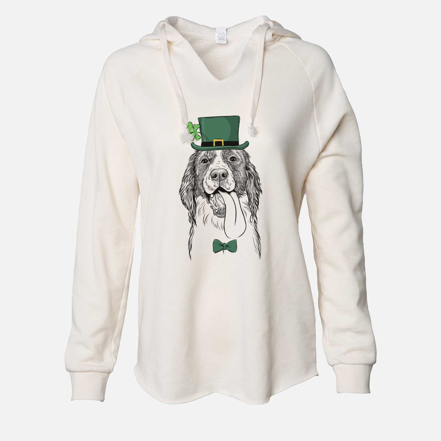 St. Patrick's Duke the English Springer Spaniel - Cali Wave Hooded Sweatshirt