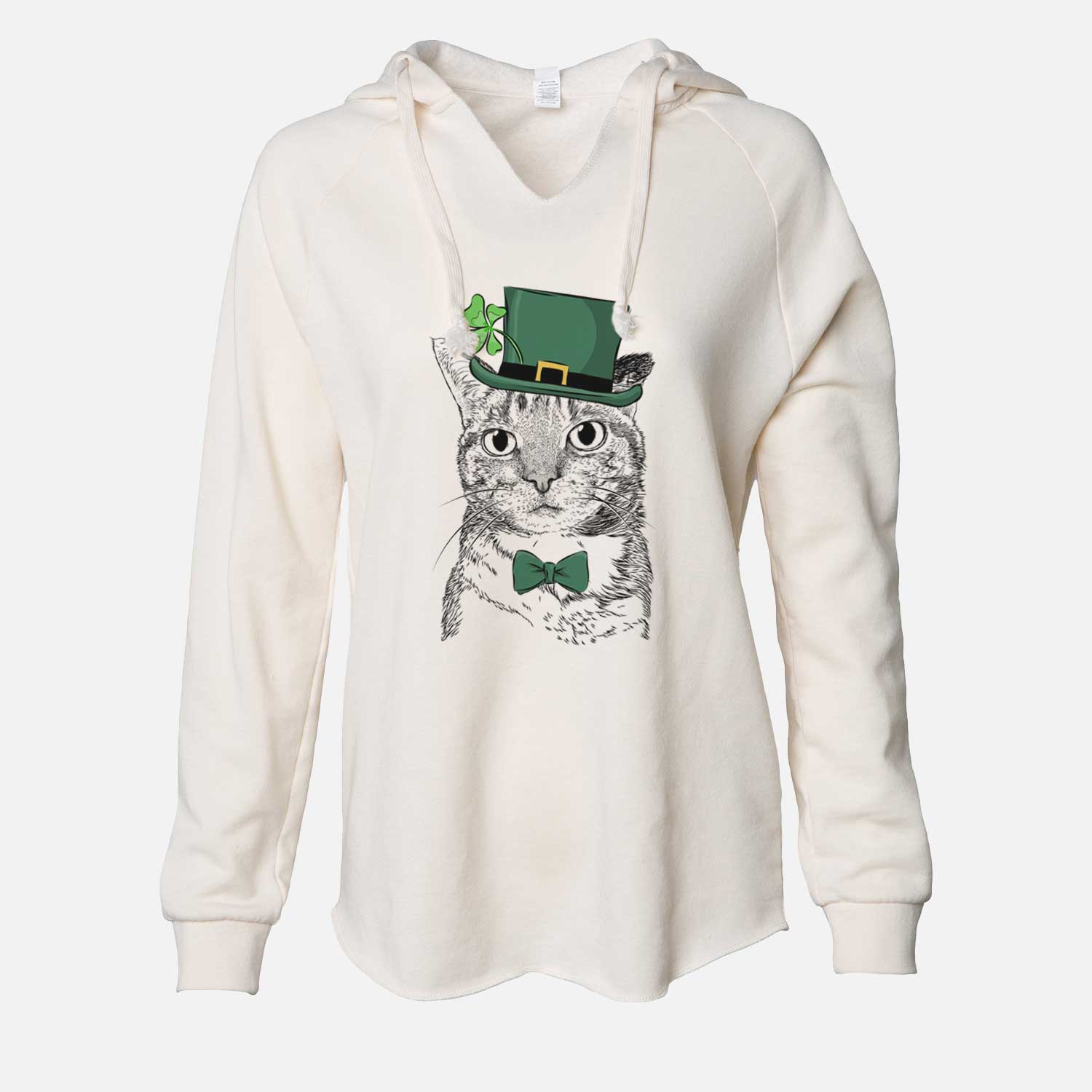 St. Patrick's Eleanor the Domestic Shorthair Cat - Cali Wave Hooded Sweatshirt