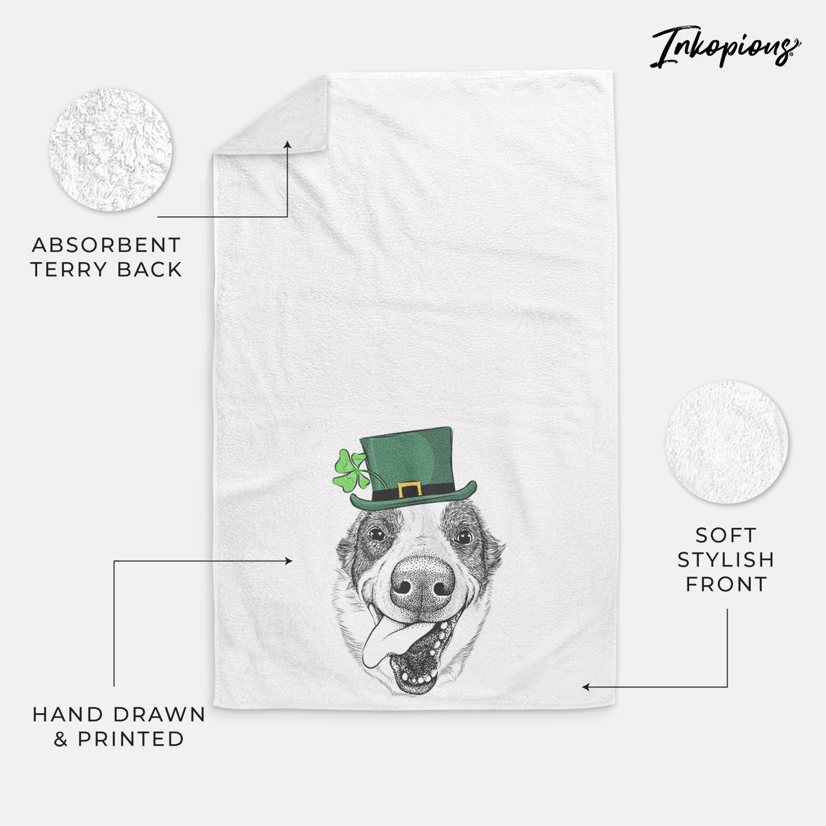 Elwood the Border Collie Decorative Hand Towel