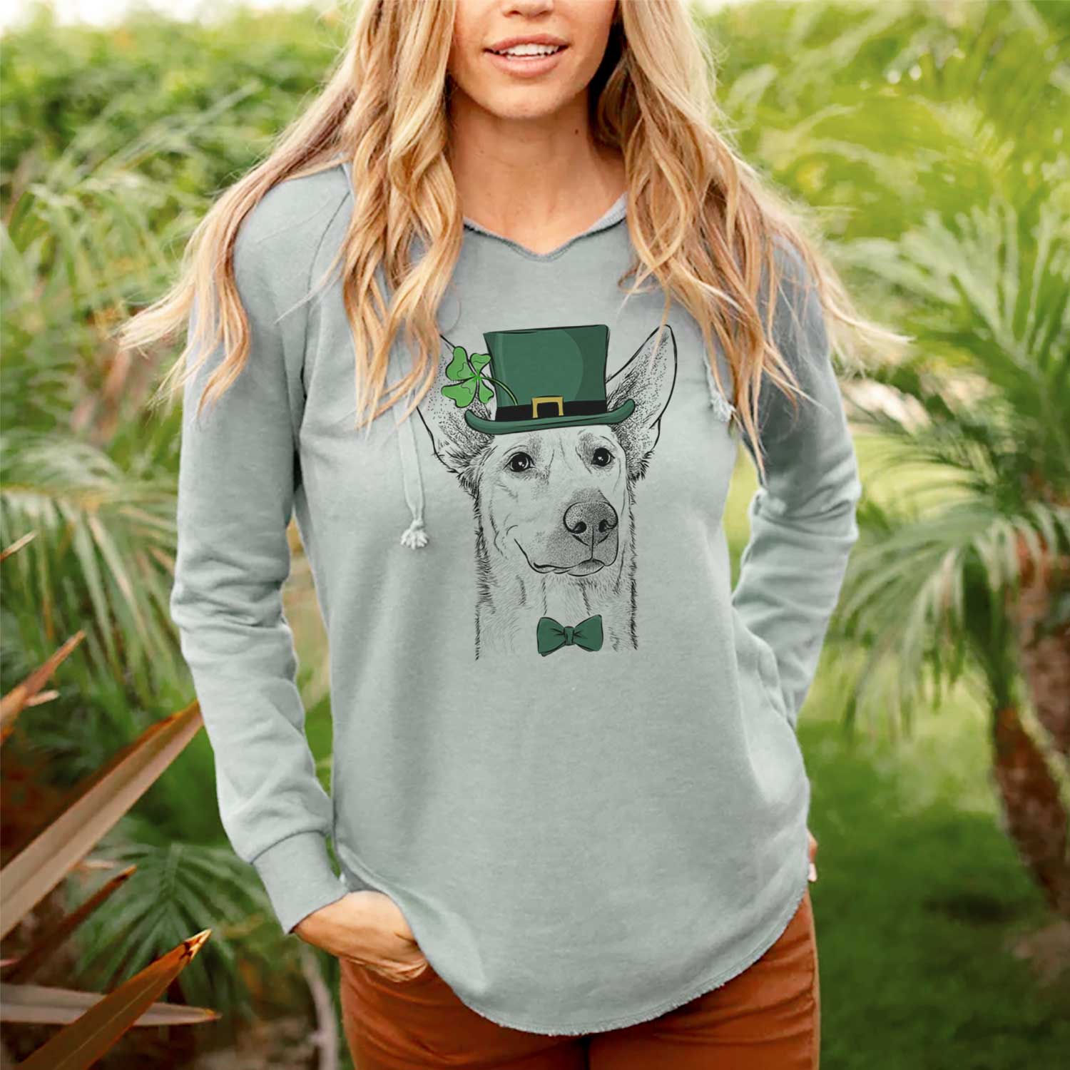 St. Patrick's Ember the Shepherd Mix - Cali Wave Hooded Sweatshirt