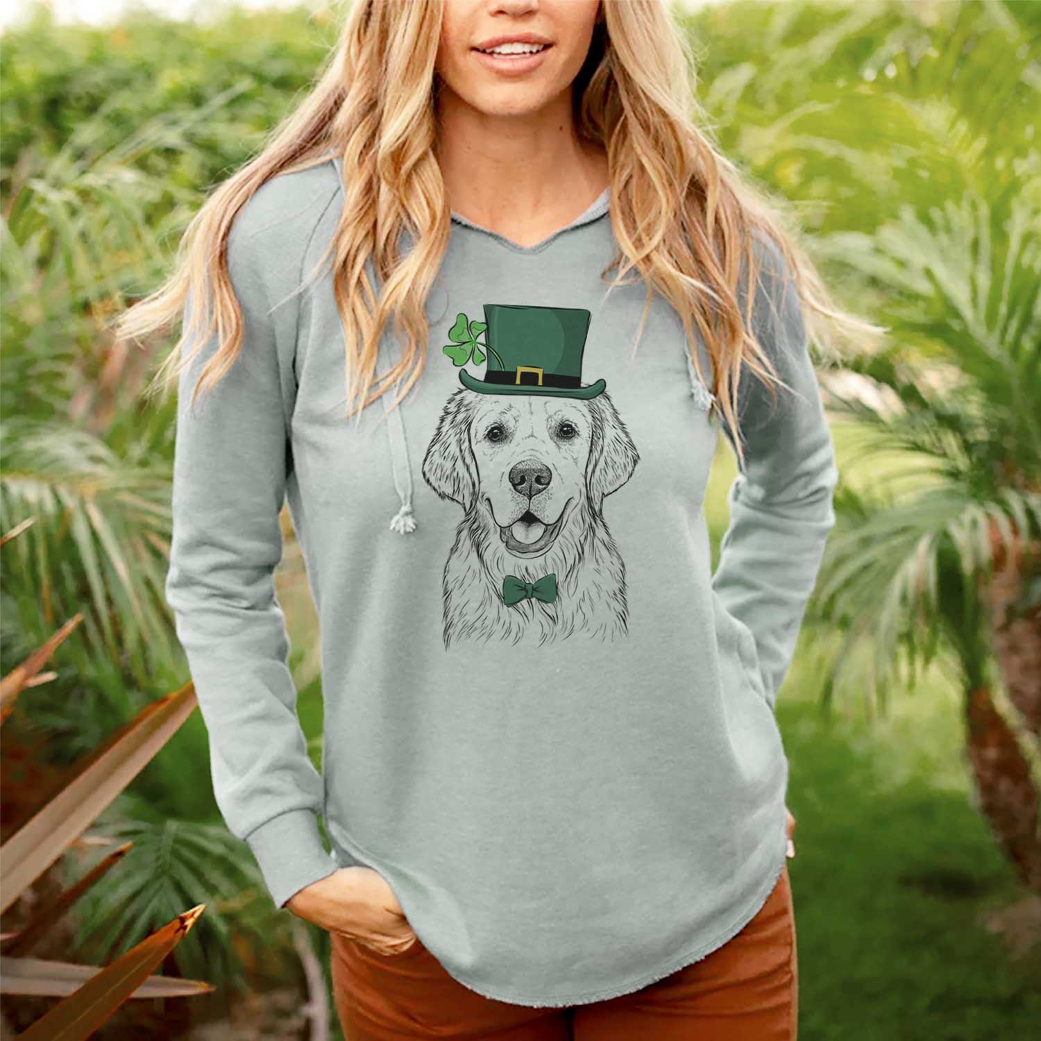 St. Patrick's Emma the Golden Retriever - Cali Wave Hooded Sweatshirt