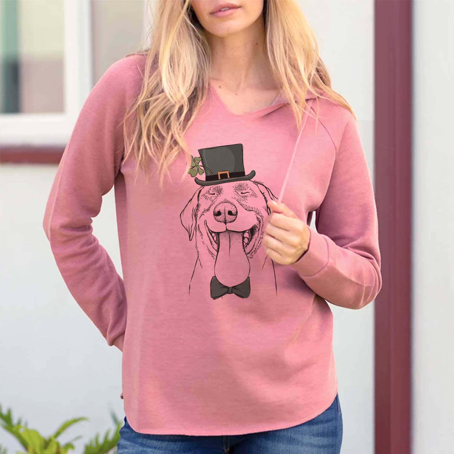 St. Patrick's Fig the Labrador Retriever - Cali Wave Hooded Sweatshirt