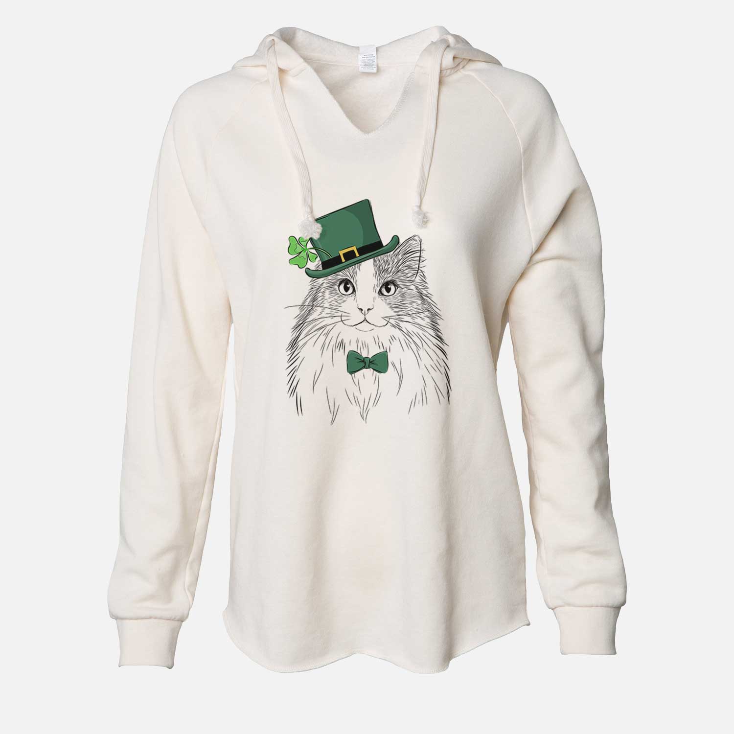 St. Patrick's Fiona the Ragdoll Cat - Cali Wave Hooded Sweatshirt