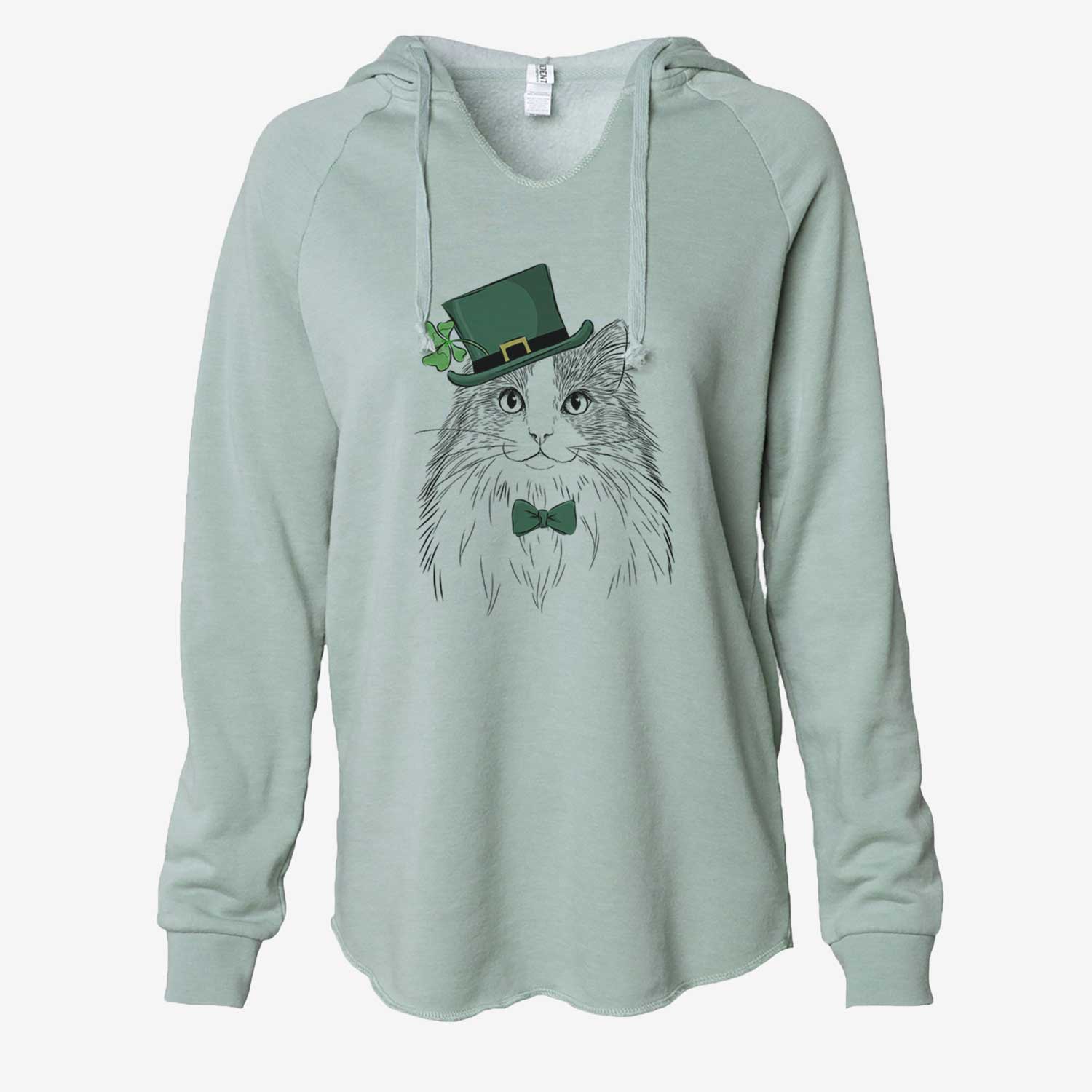 St. Patrick's Fiona the Ragdoll Cat - Cali Wave Hooded Sweatshirt