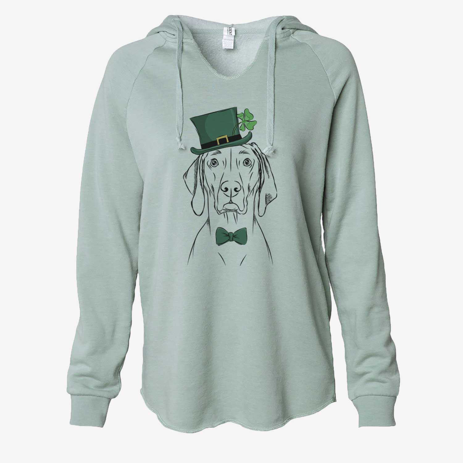 St. Patrick's Flint the Weimaraner - Cali Wave Hooded Sweatshirt