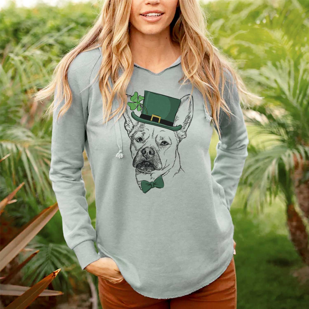 St. Patrick's Frankie the Mixed Breed - Cali Wave Hooded Sweatshirt