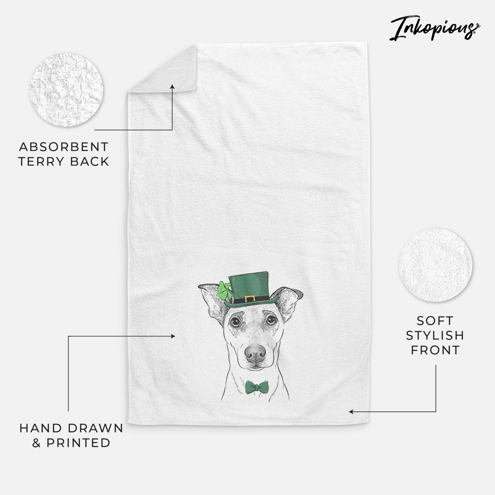 Georgie Rat the Terrier Mix Decorative Hand Towel