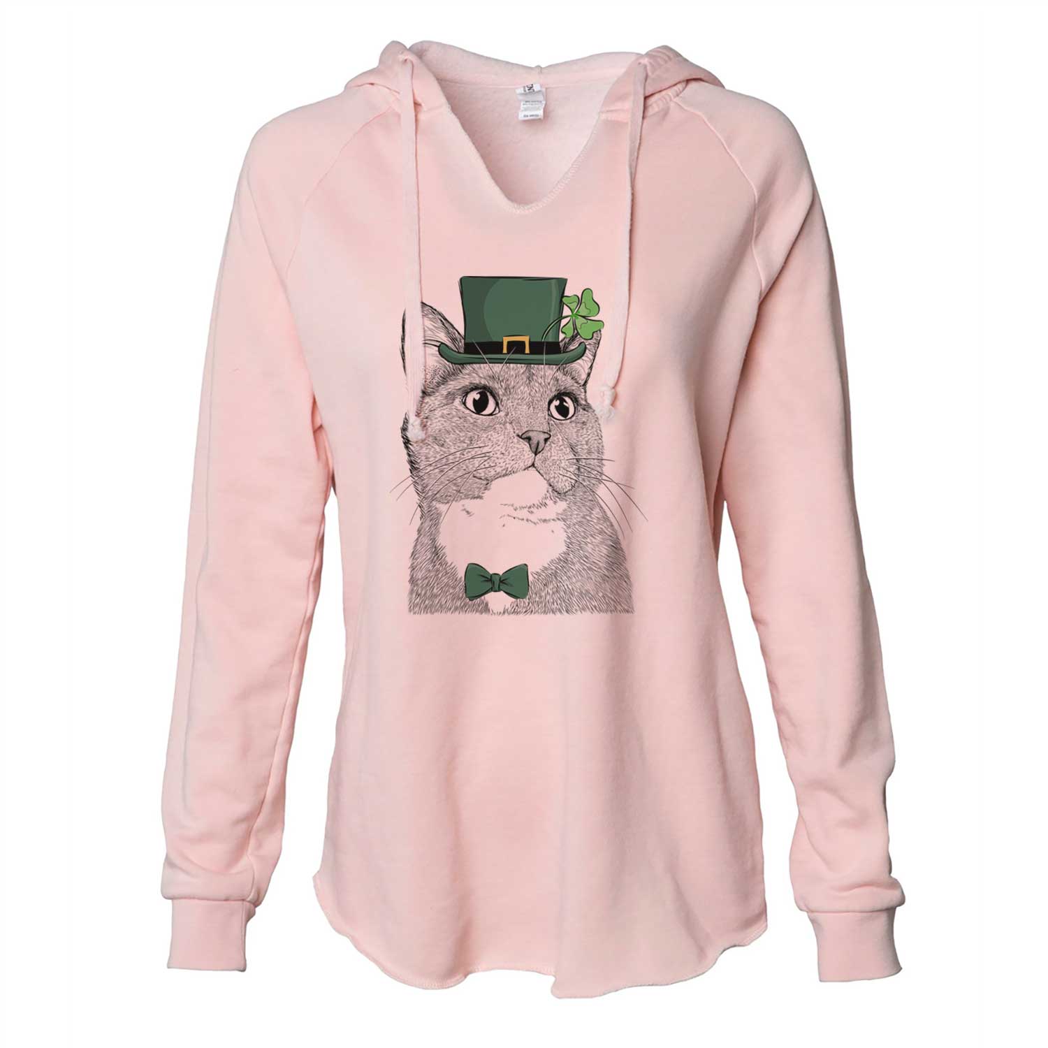 St. Patrick's Gizmo the Grey Cat - Cali Wave Hooded Sweatshirt