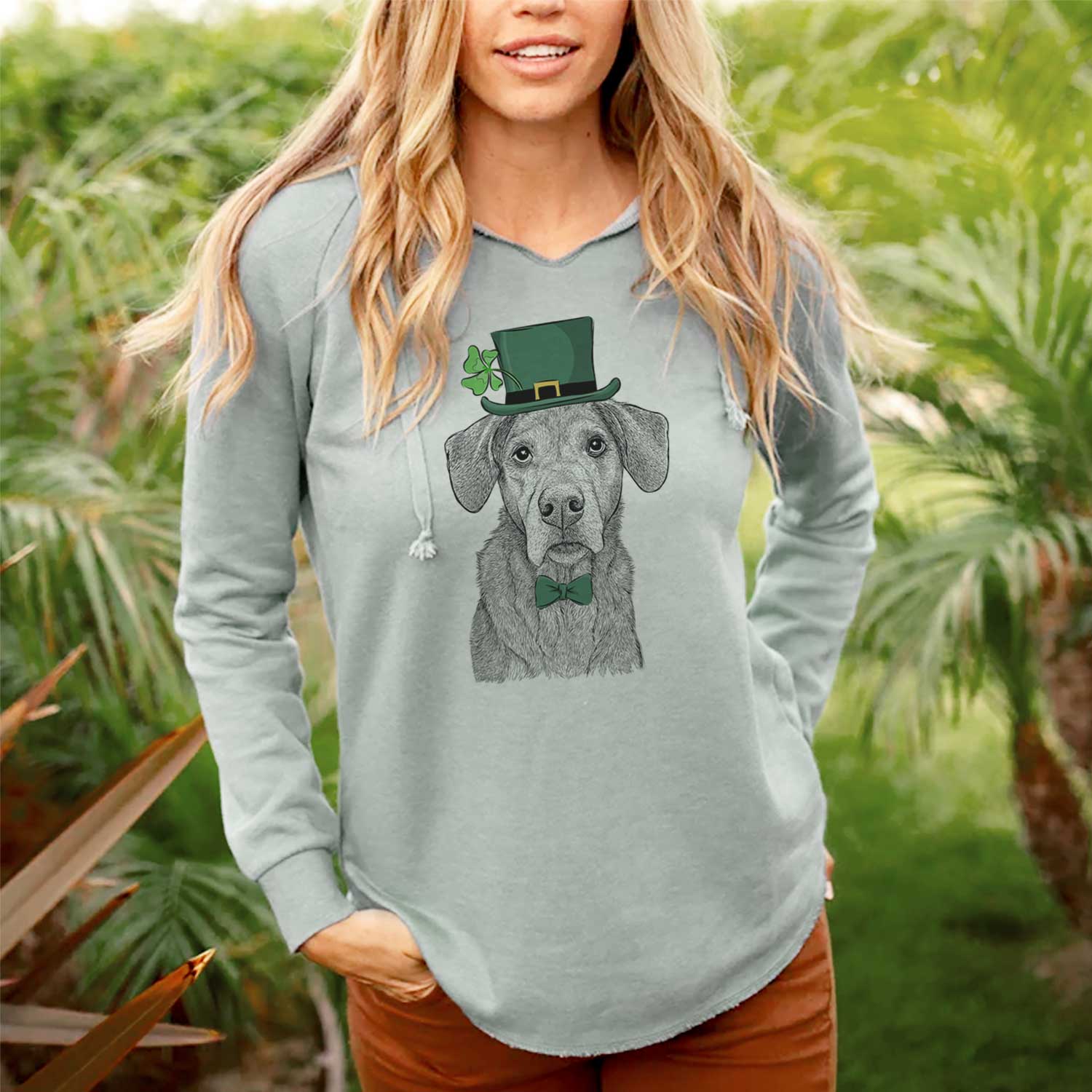 St. Patrick's Gravy the Plott Hound Beagle Mix - Cali Wave Hooded Sweatshirt