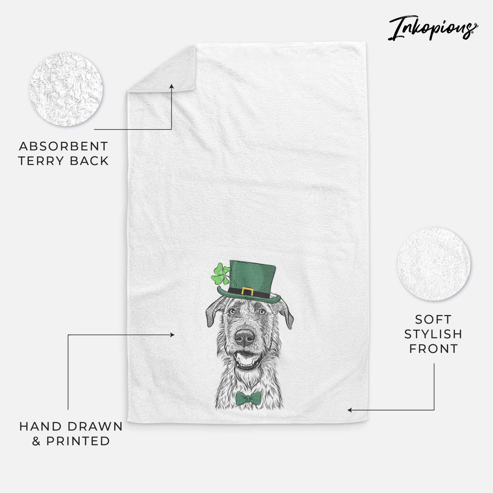 Griffin the Irish Wolfhound Decorative Hand Towel