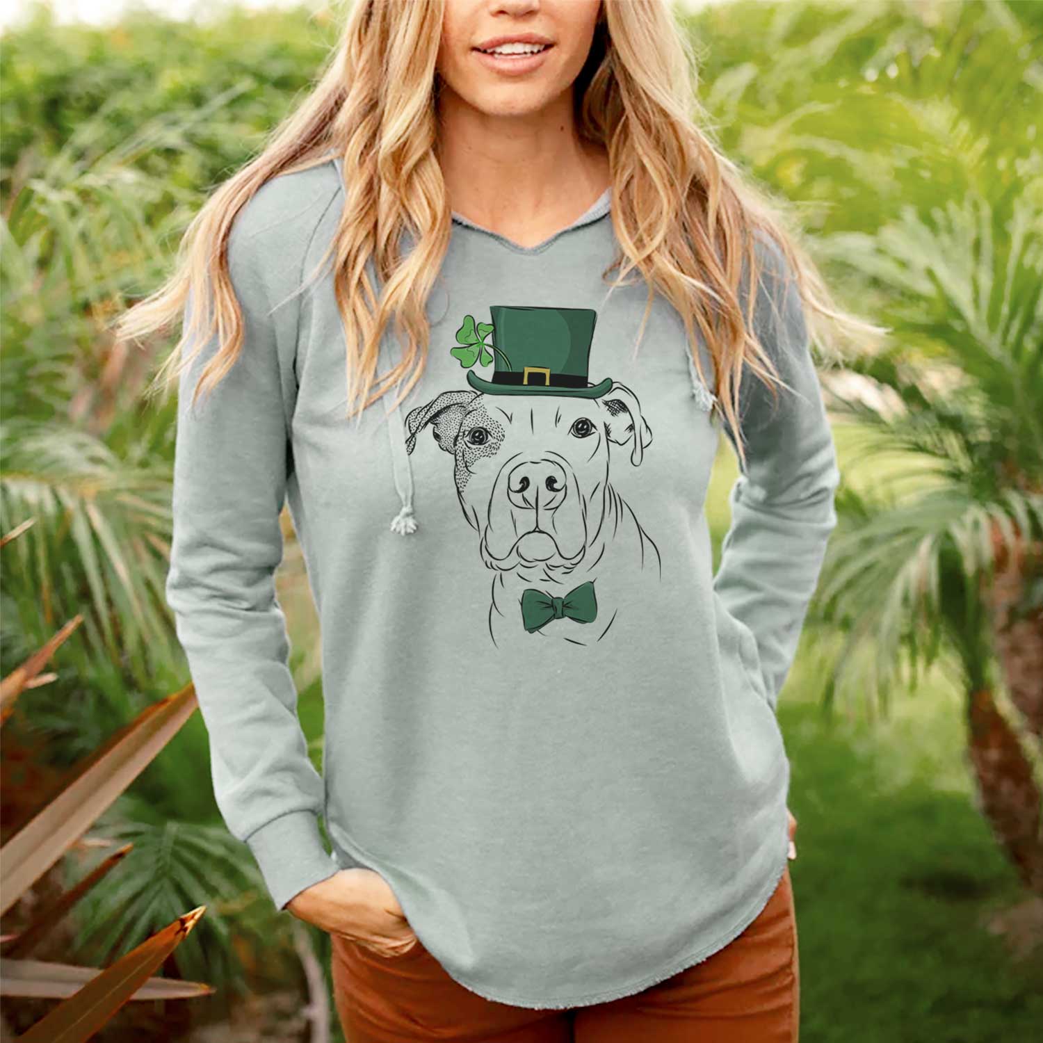 St. Patrick's Gummy the Pitbull - Cali Wave Hooded Sweatshirt