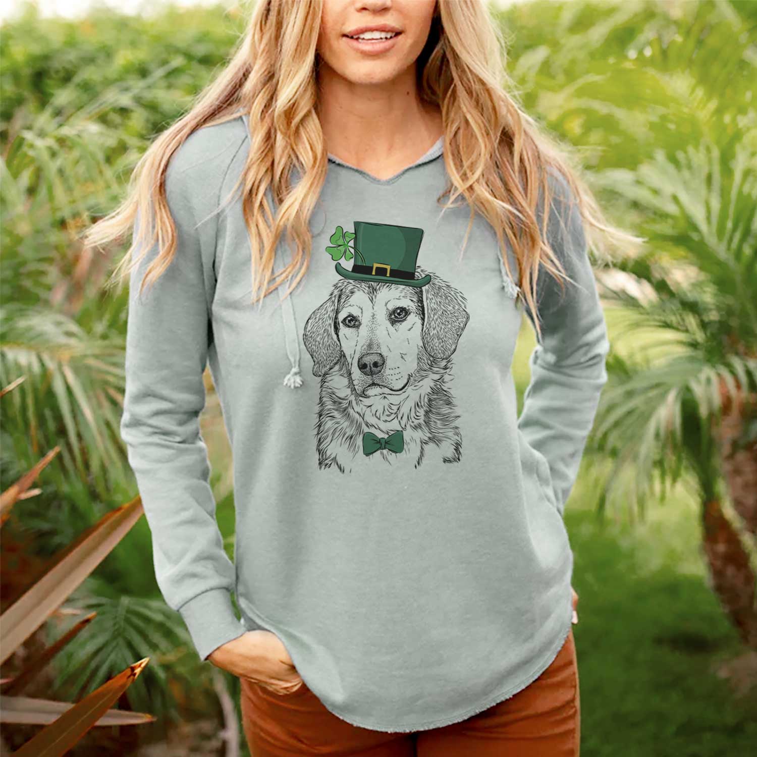 St. Patrick's Gunner the Beagle Mix - Cali Wave Hooded Sweatshirt