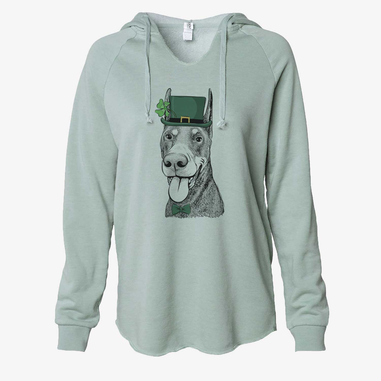 St. Patrick's Happy Sunny the Doberman Pinscher - Cali Wave Hooded Sweatshirt