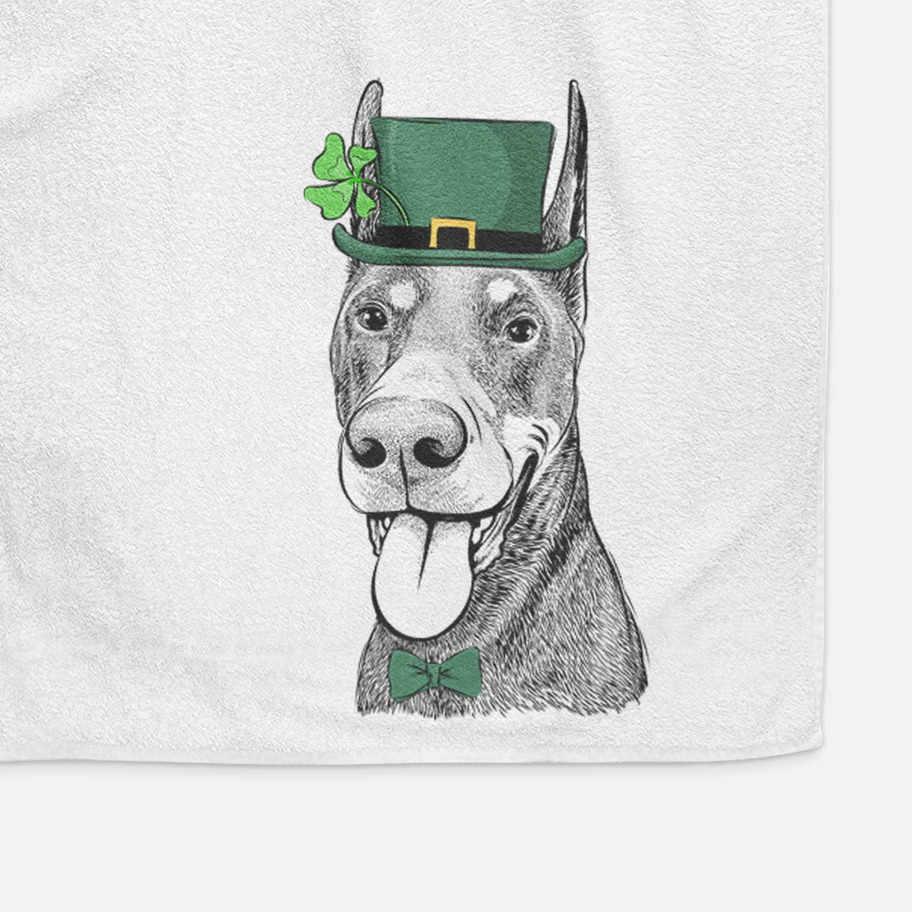 Happy Sunny the Doberman Pinscher Decorative Hand Towel