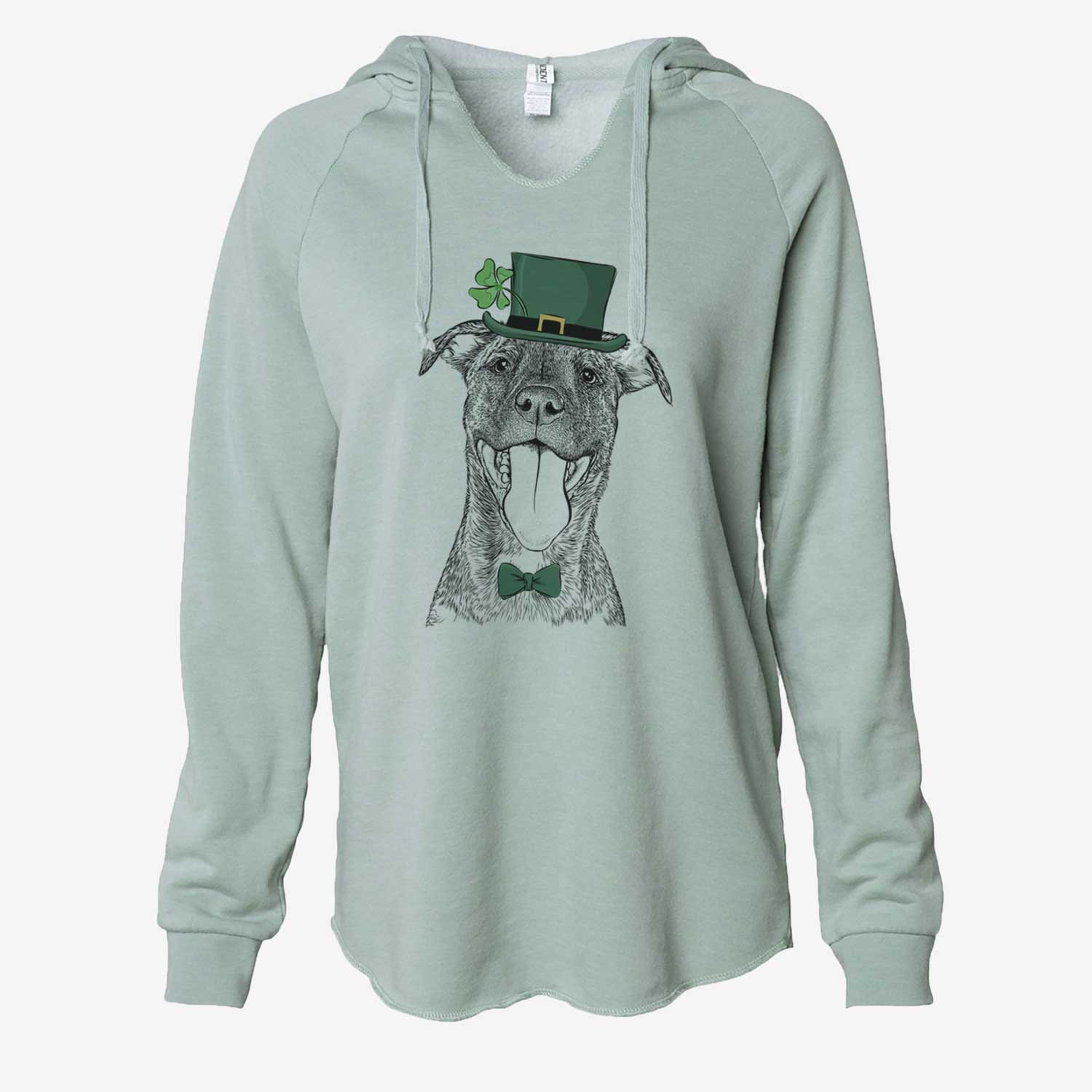 St. Patrick's Harley the Pitbull Mix - Cali Wave Hooded Sweatshirt