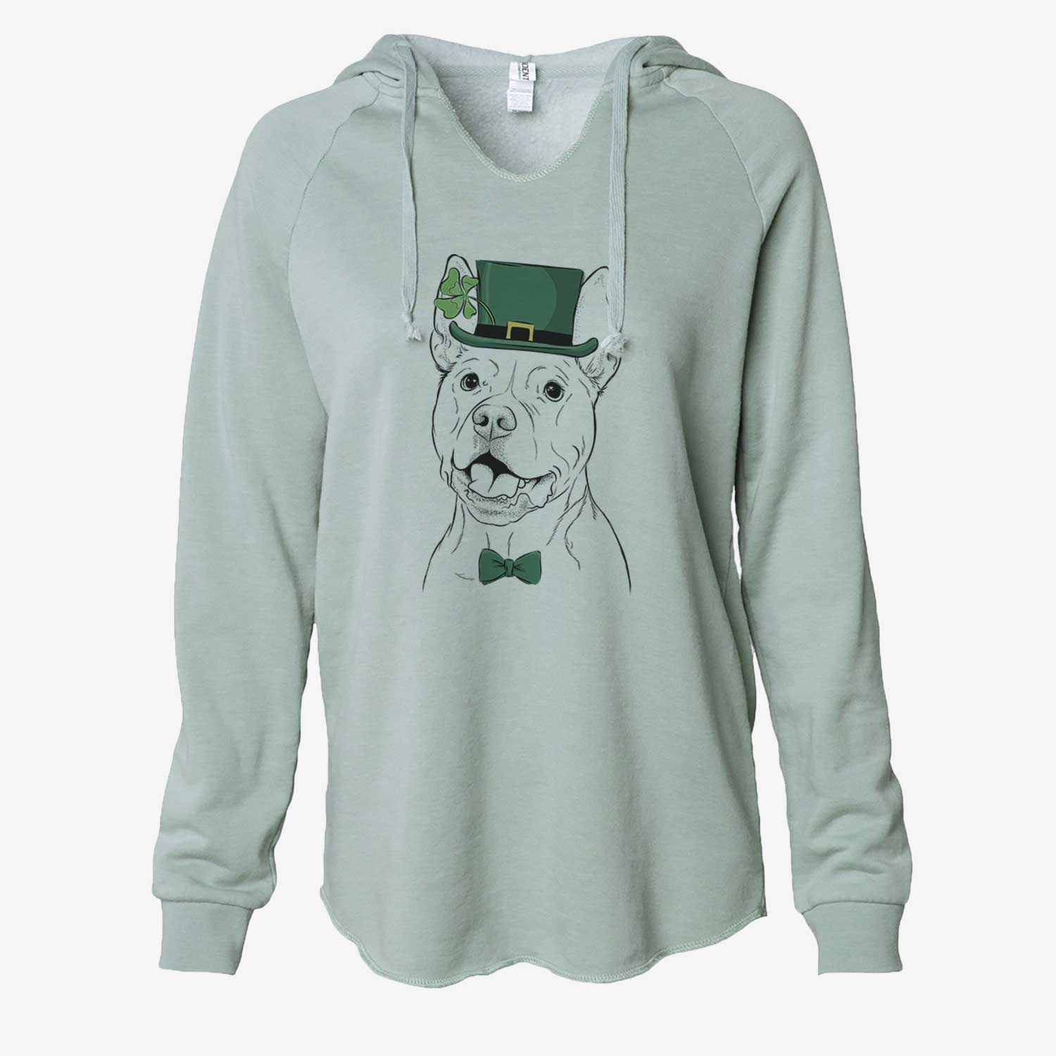 St. Patrick's Harley the Pitbull - Cali Wave Hooded Sweatshirt