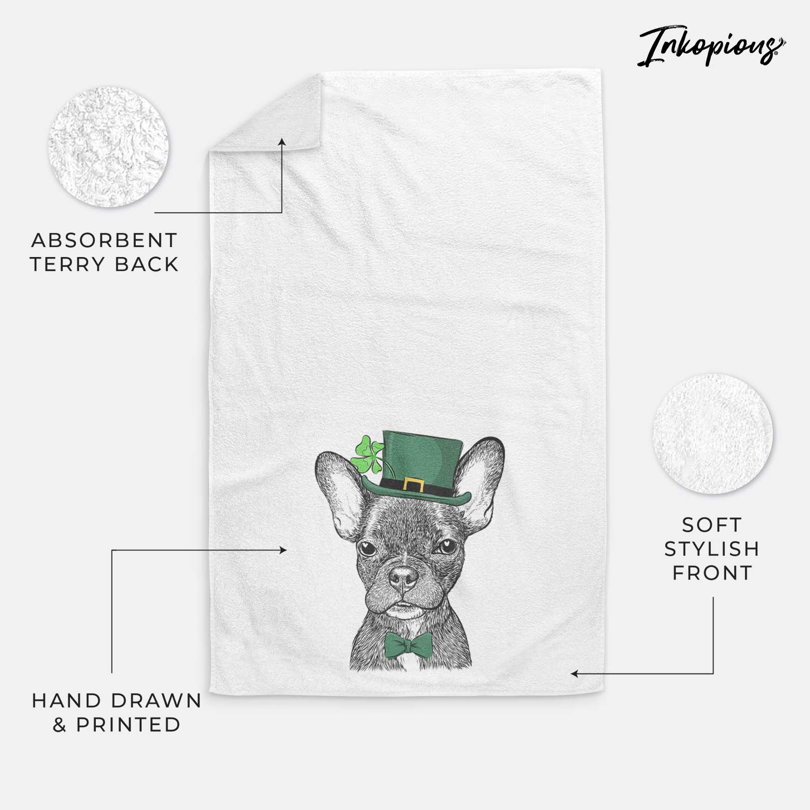 Henry the French Bulldog Decorative Hand Towel