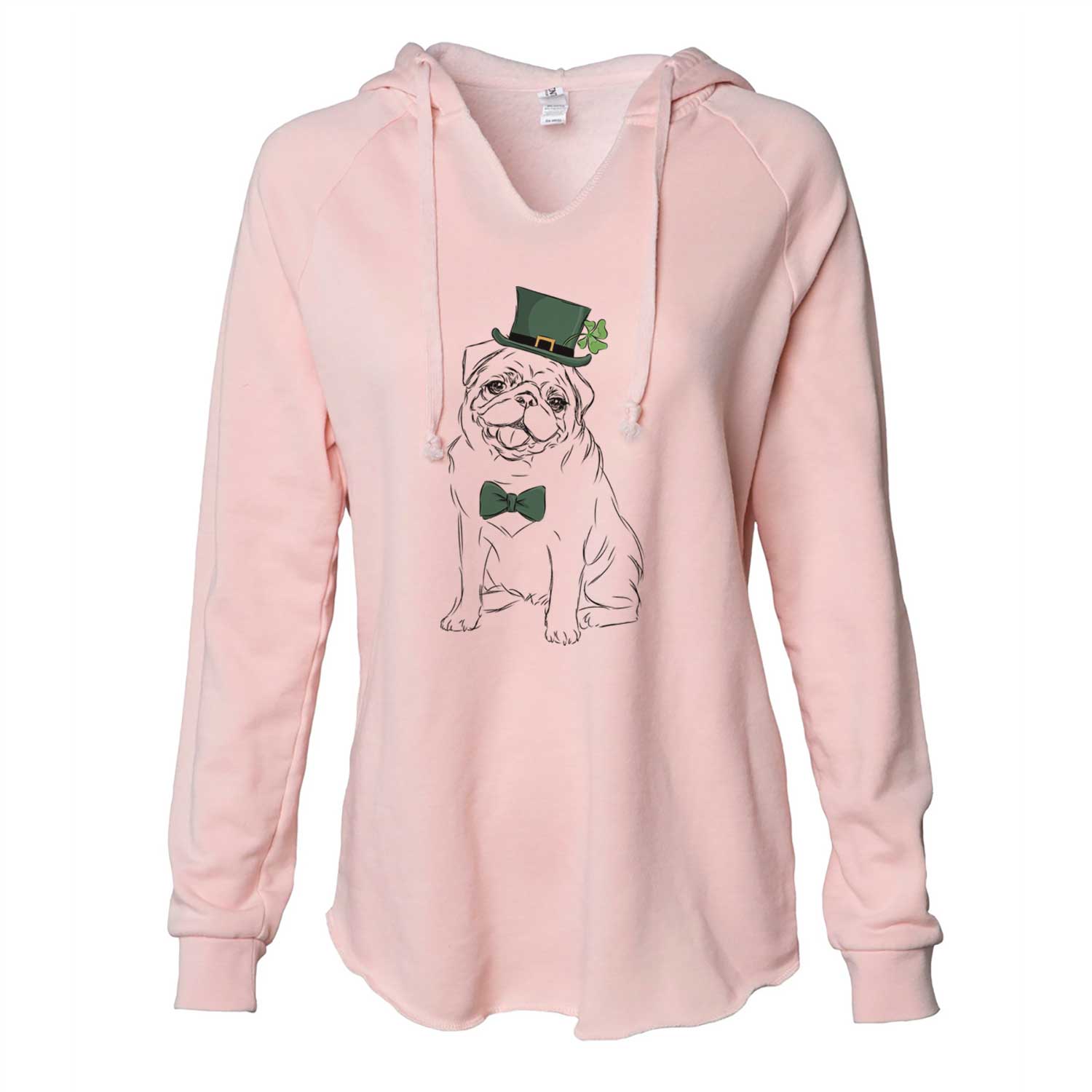 St. Patrick's Higgins the Pug - Cali Wave Hooded Sweatshirt