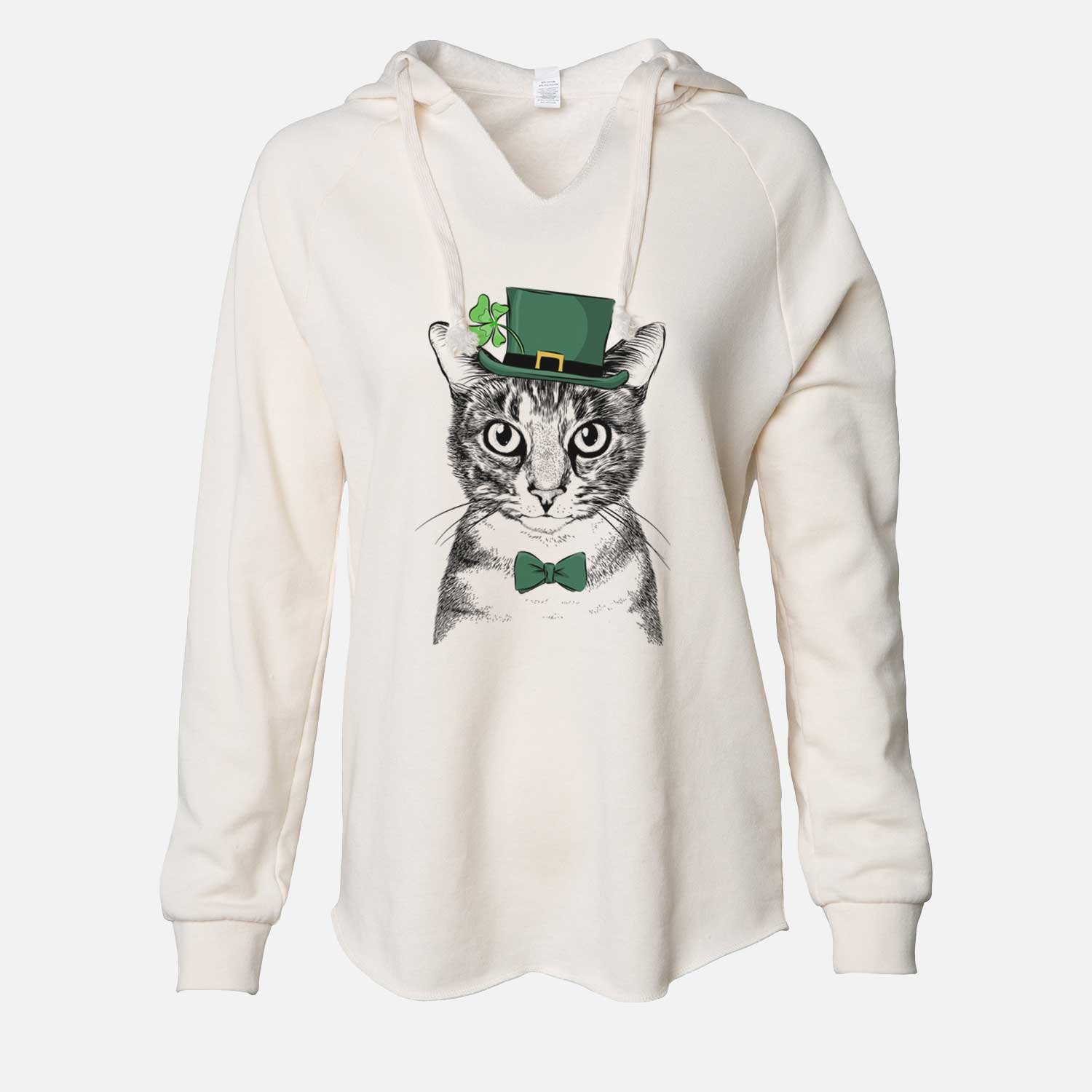 St. Patrick's Hobbes the Tabby Cat - Cali Wave Hooded Sweatshirt