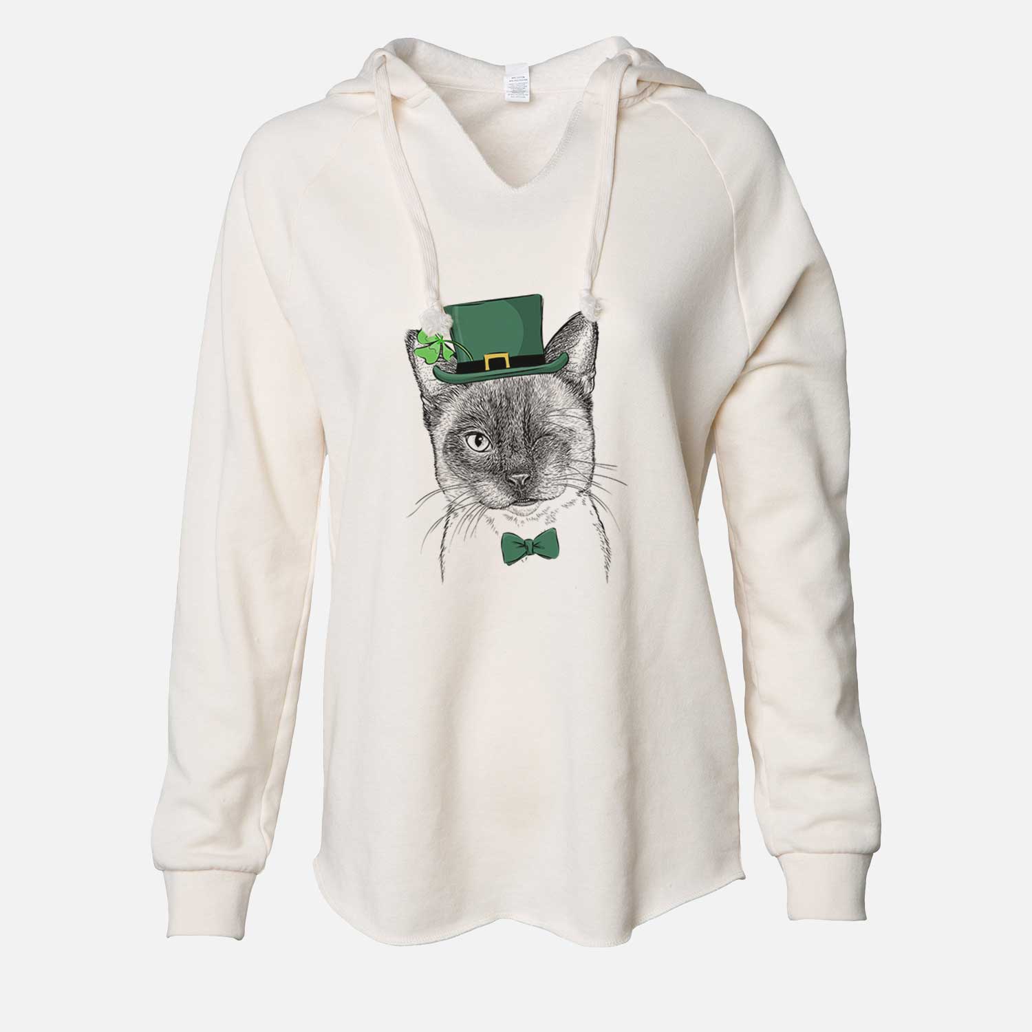 St. Patrick's Hoggle the Siamese Cat - Cali Wave Hooded Sweatshirt