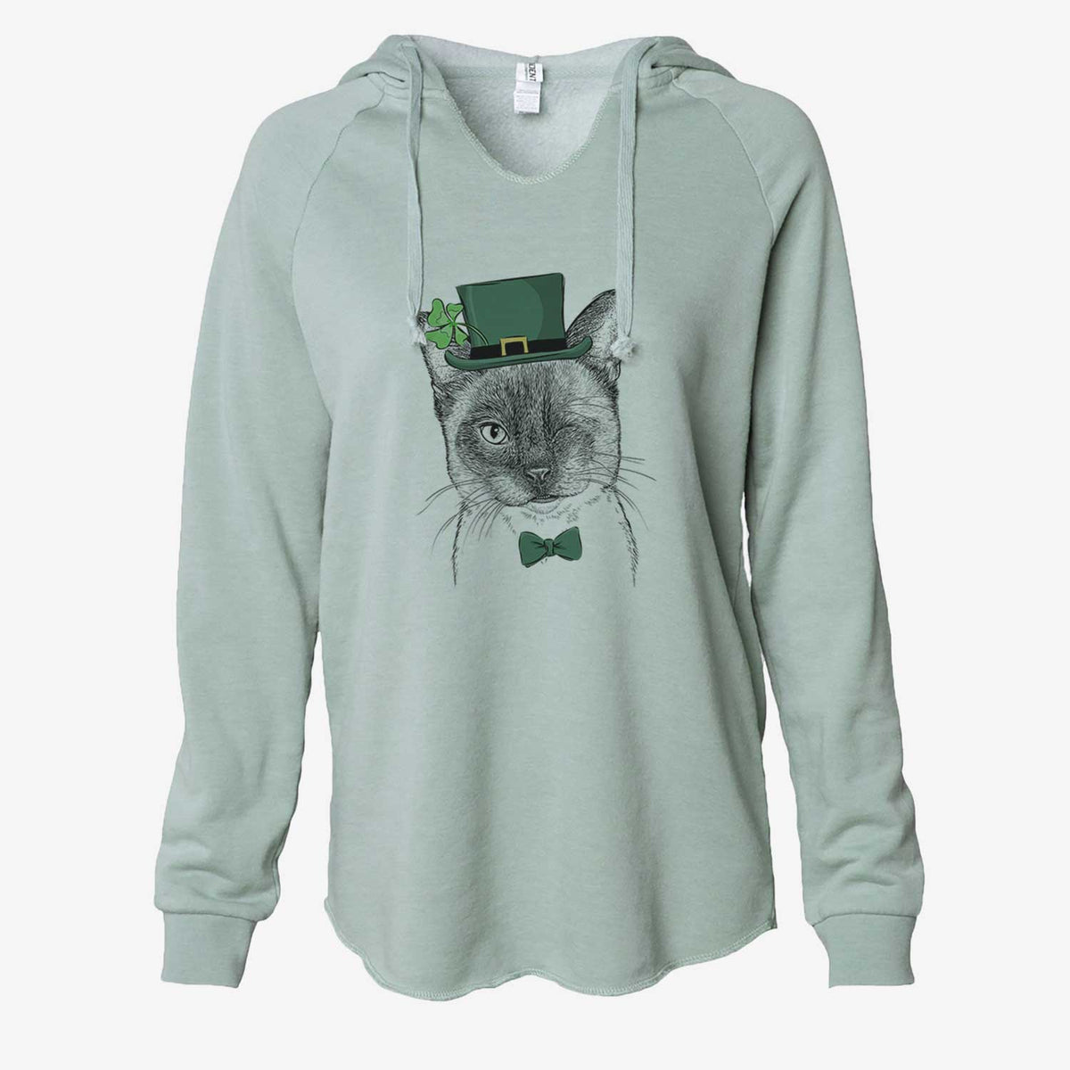 St. Patrick's Hoggle the Siamese Cat - Cali Wave Hooded Sweatshirt