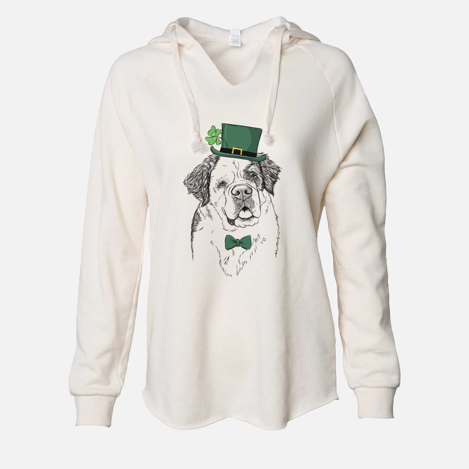 St. Patrick's Hook the Saint Bernard - Cali Wave Hooded Sweatshirt