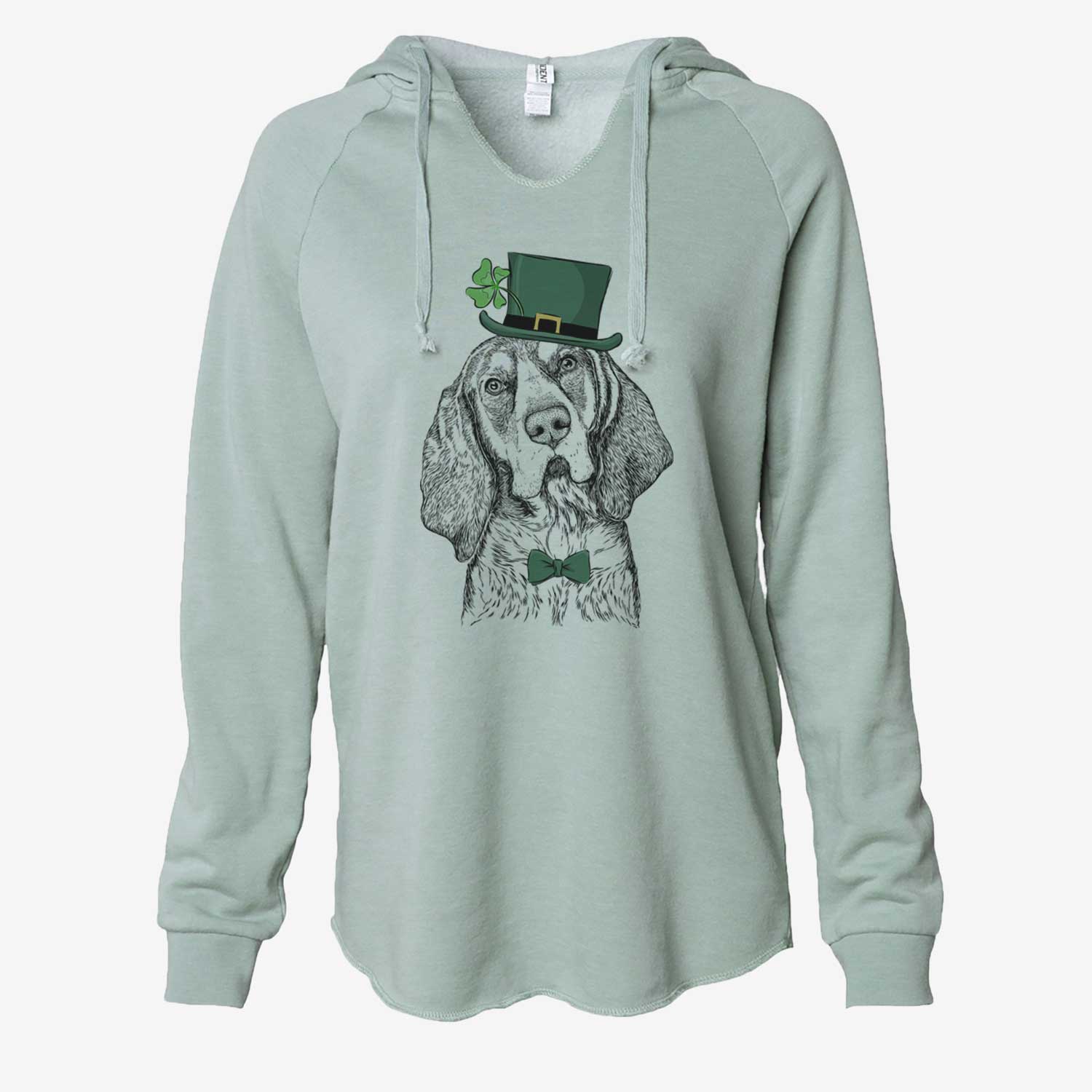 St. Patrick's Huck the Bluetick Coonhound - Cali Wave Hooded Sweatshirt