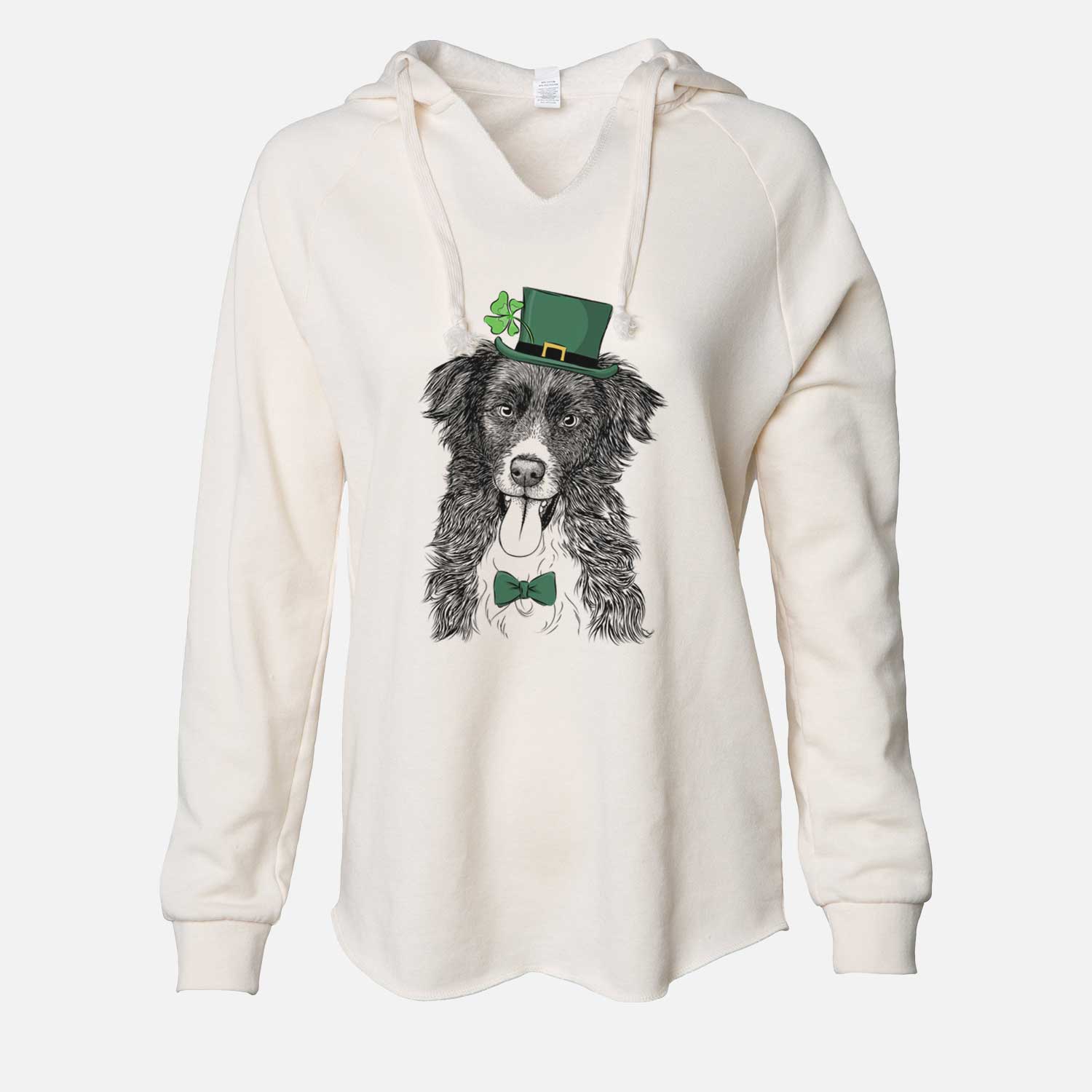 St. Patrick's Indi the Border Collie - Cali Wave Hooded Sweatshirt