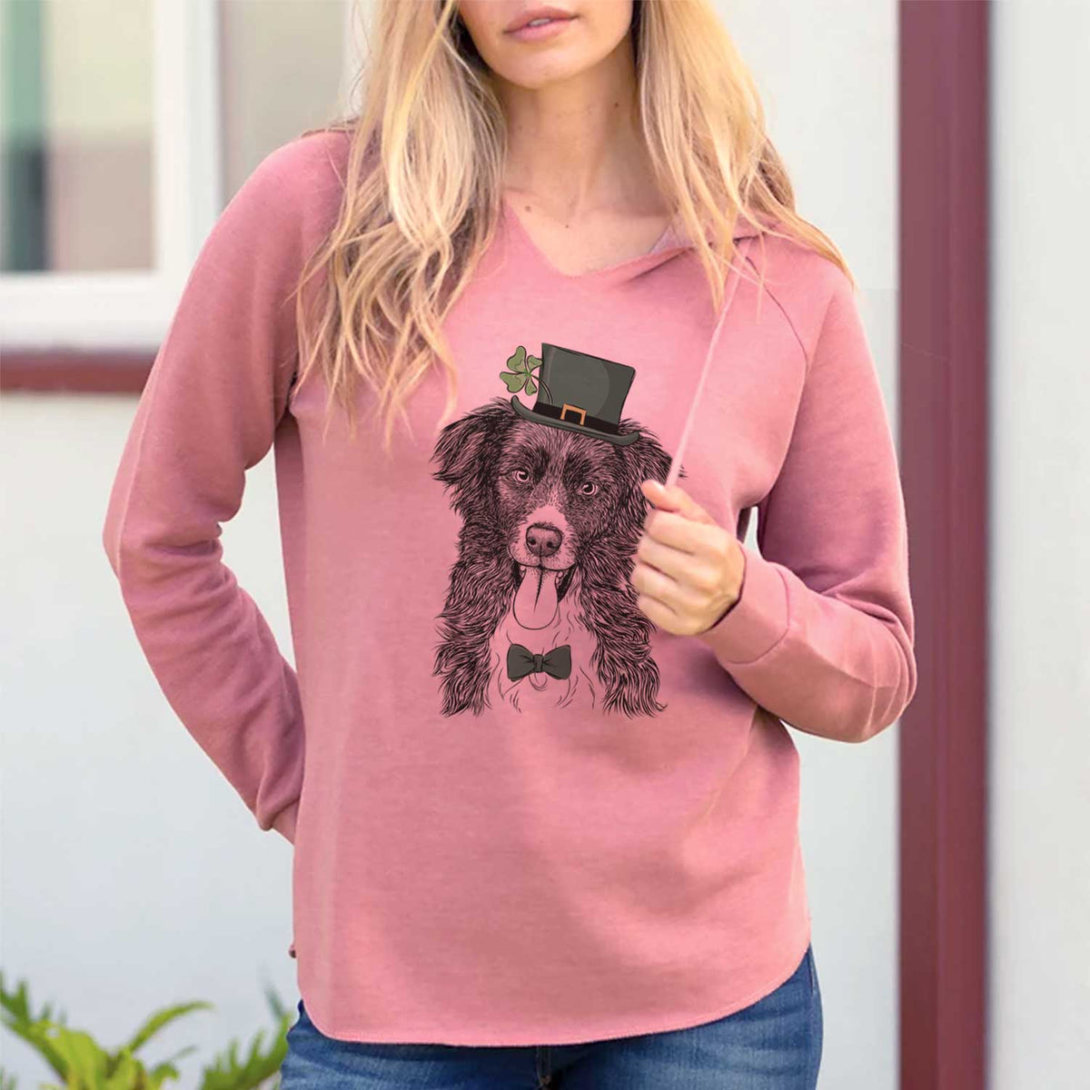 St. Patrick&#39;s Indi the Border Collie - Cali Wave Hooded Sweatshirt