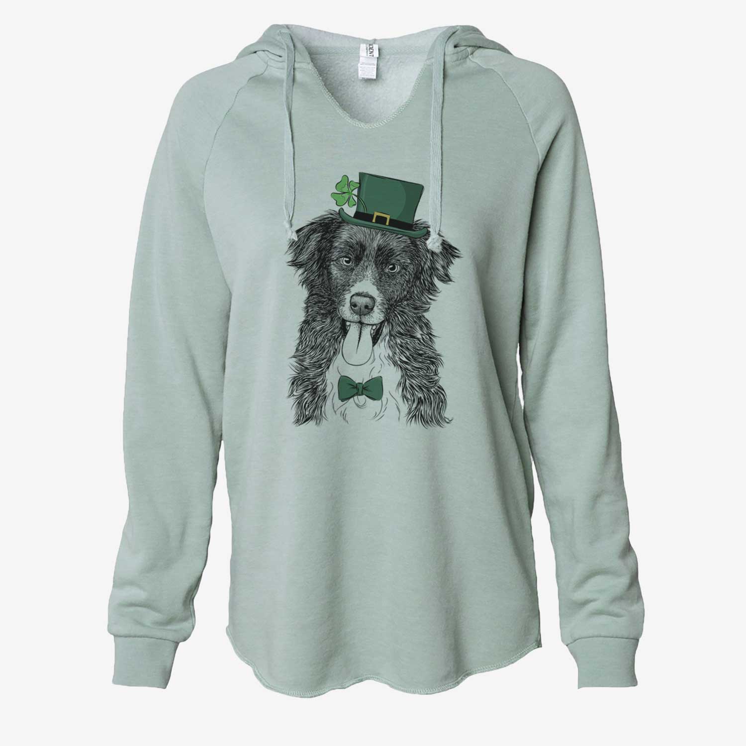 St. Patrick's Indi the Border Collie - Cali Wave Hooded Sweatshirt