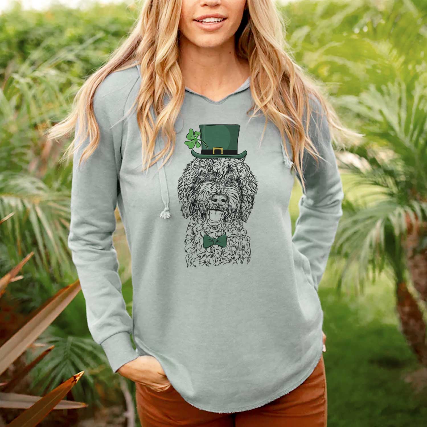 St. Patrick's Jack the Chocolate Labradoodle - Cali Wave Hooded Sweatshirt