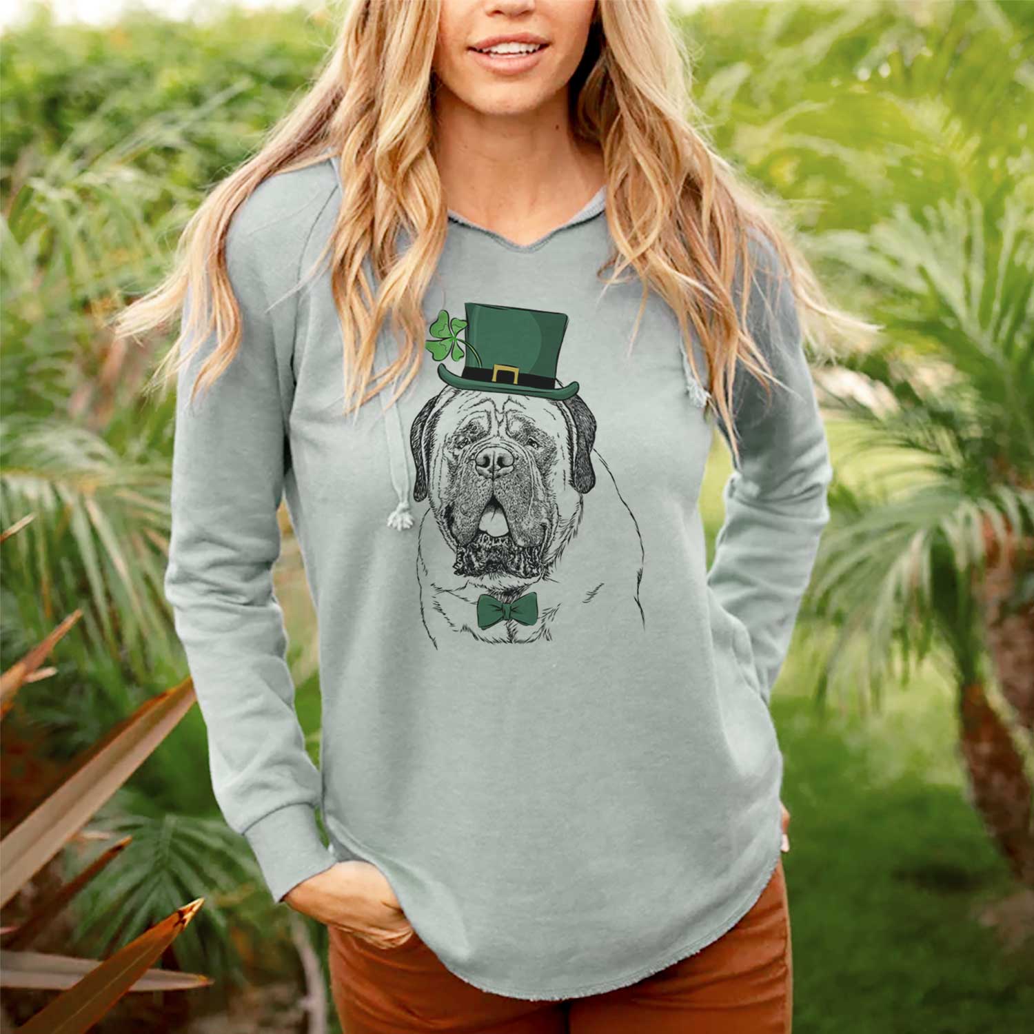 St. Patrick's Jed the English Mastiff - Cali Wave Hooded Sweatshirt