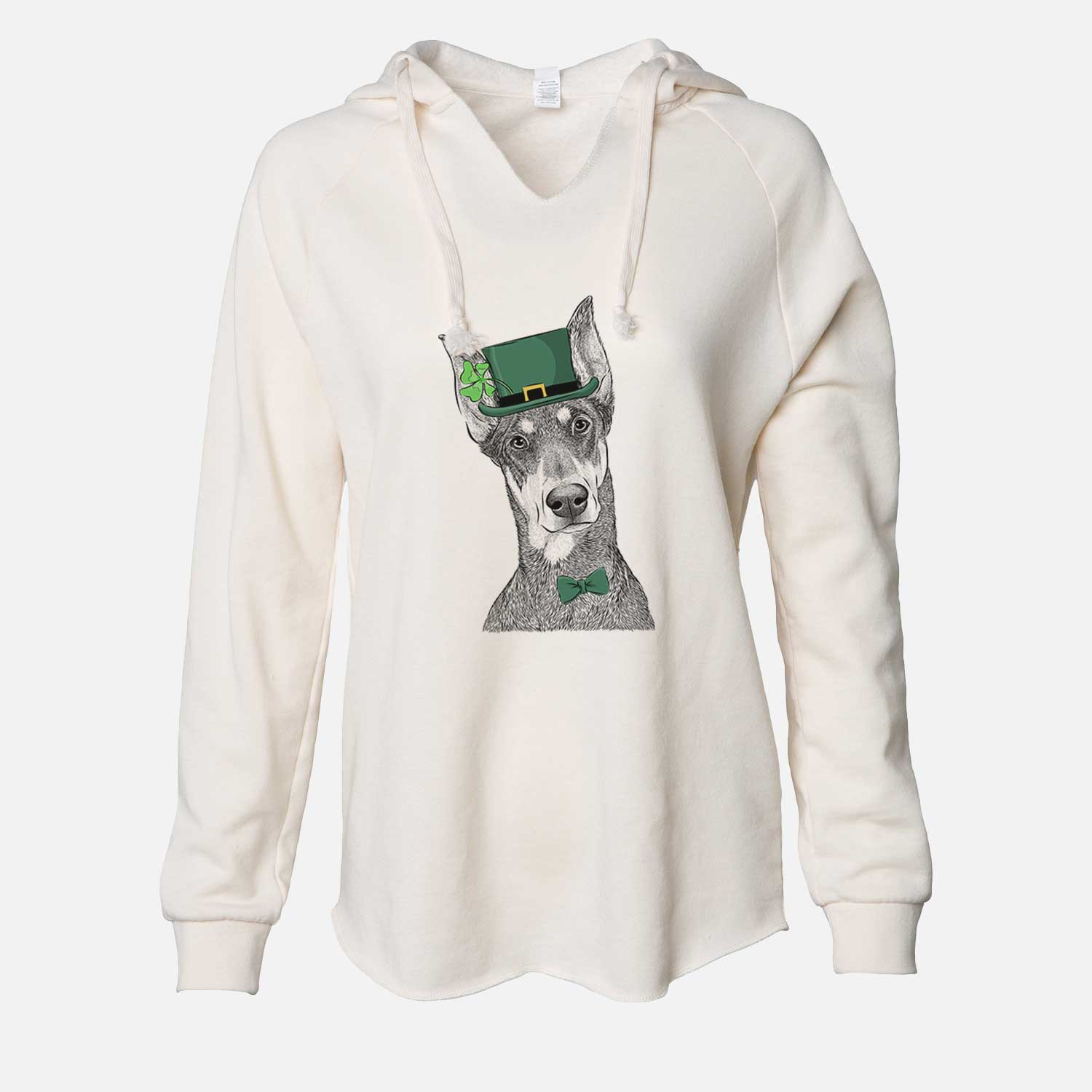 St. Patrick's Jenna the Doberman Pinscher - Cali Wave Hooded Sweatshirt