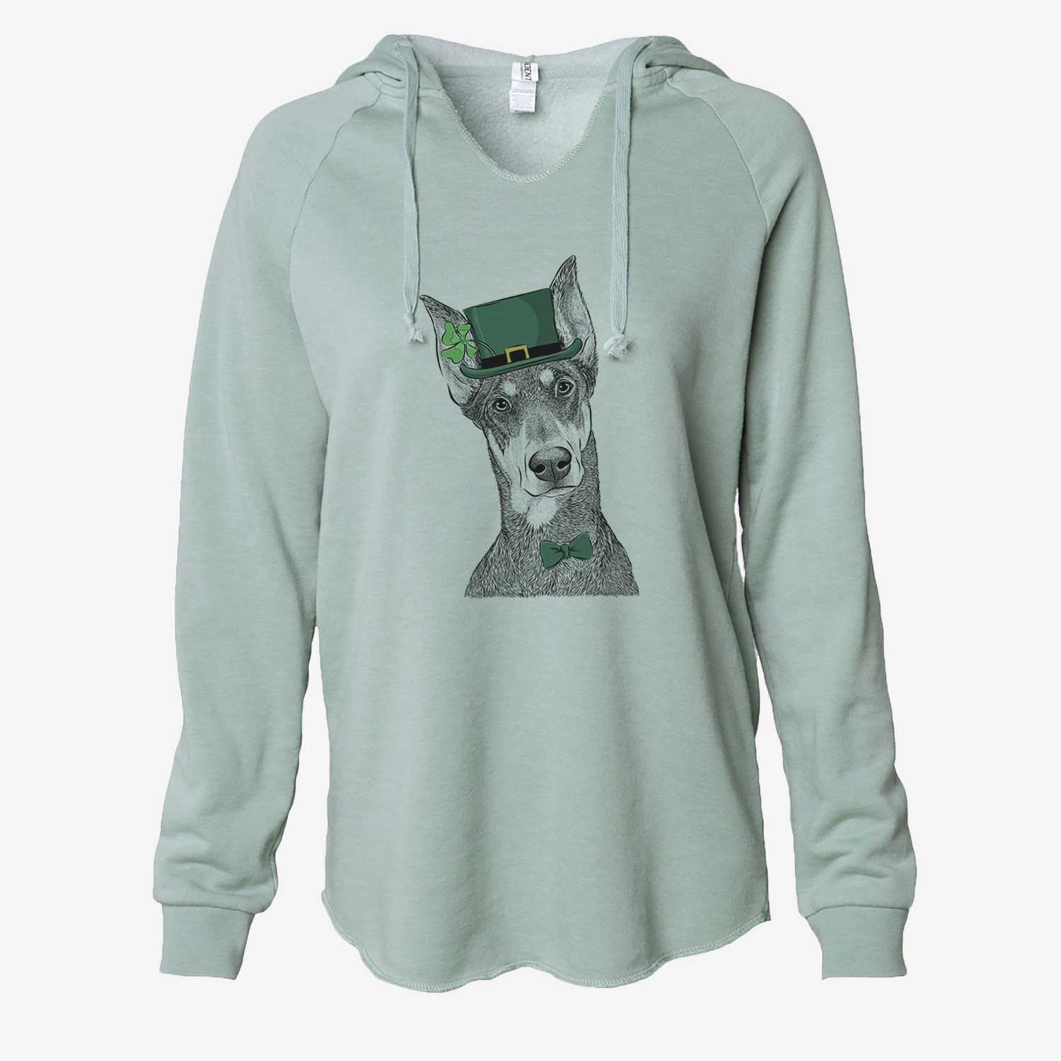 St. Patrick's Jenna the Doberman Pinscher - Cali Wave Hooded Sweatshirt