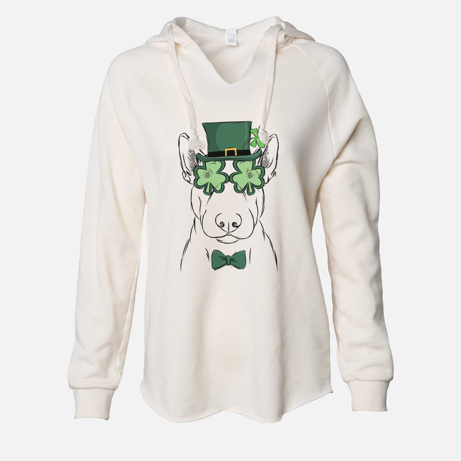 St. Patrick's Jett the Bull Terrier - Cali Wave Hooded Sweatshirt