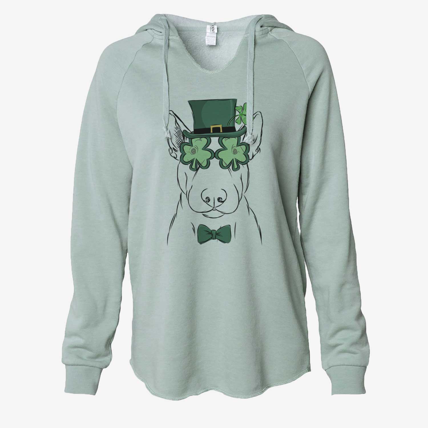 St. Patrick's Jett the Bull Terrier - Cali Wave Hooded Sweatshirt