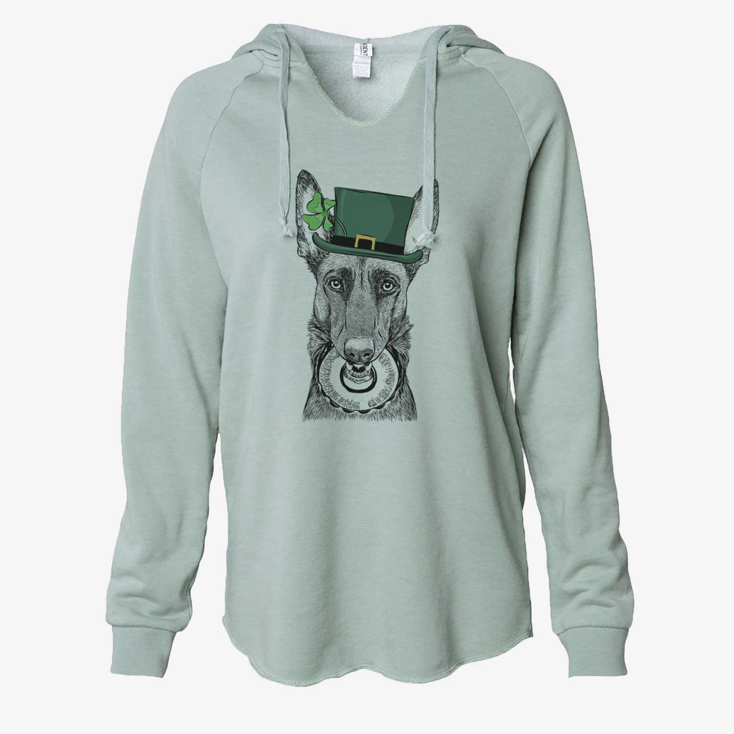 St. Patrick's Juno the Belgian Malinois - Cali Wave Hooded Sweatshirt