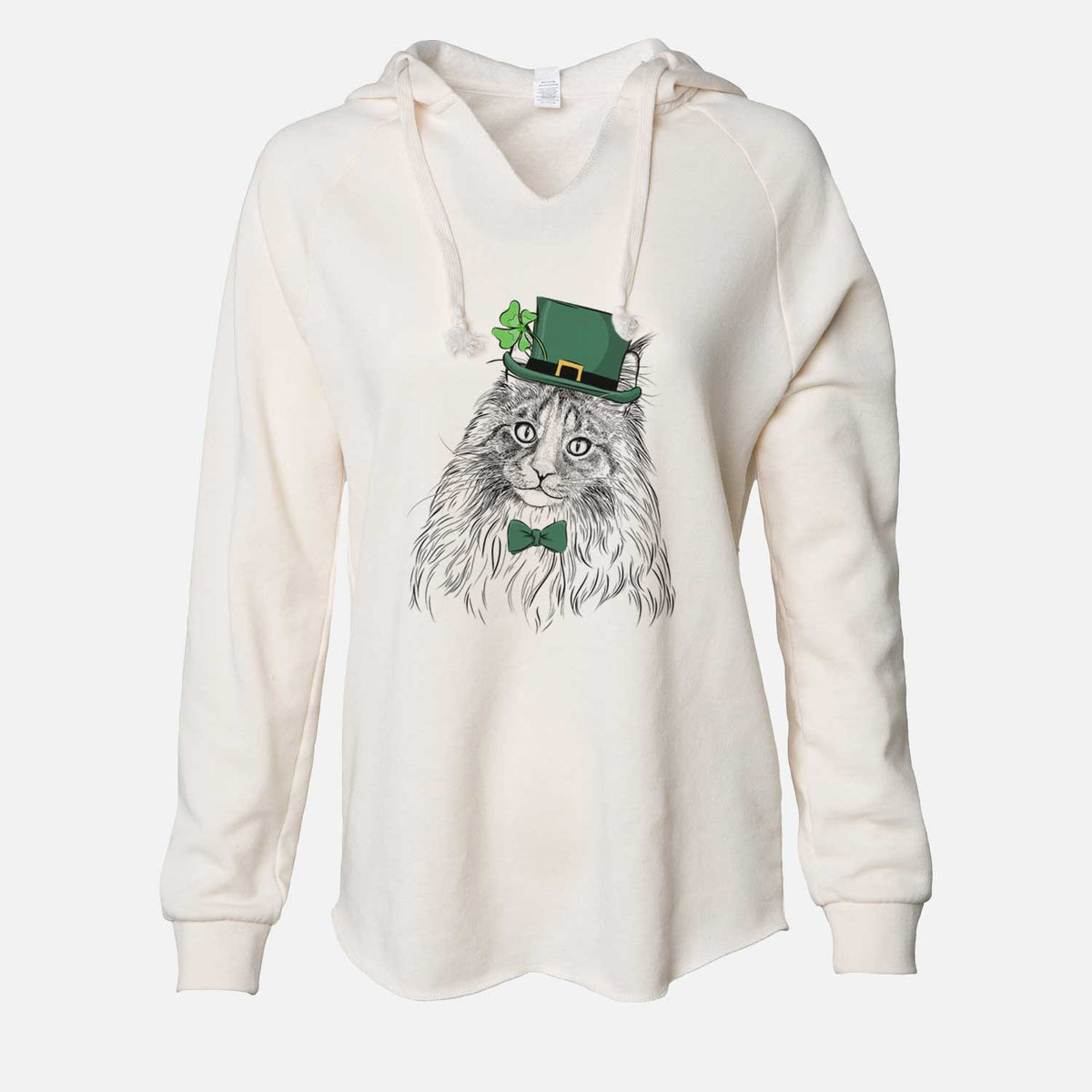 St. Patrick's Kiki the Maine Coon Cat - Cali Wave Hooded Sweatshirt