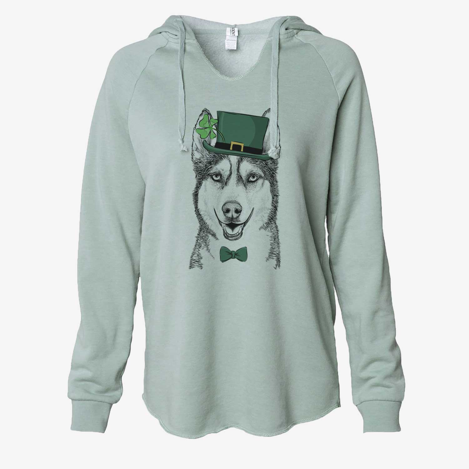 St. Patrick's Kira the Siberian Husky - Cali Wave Hooded Sweatshirt