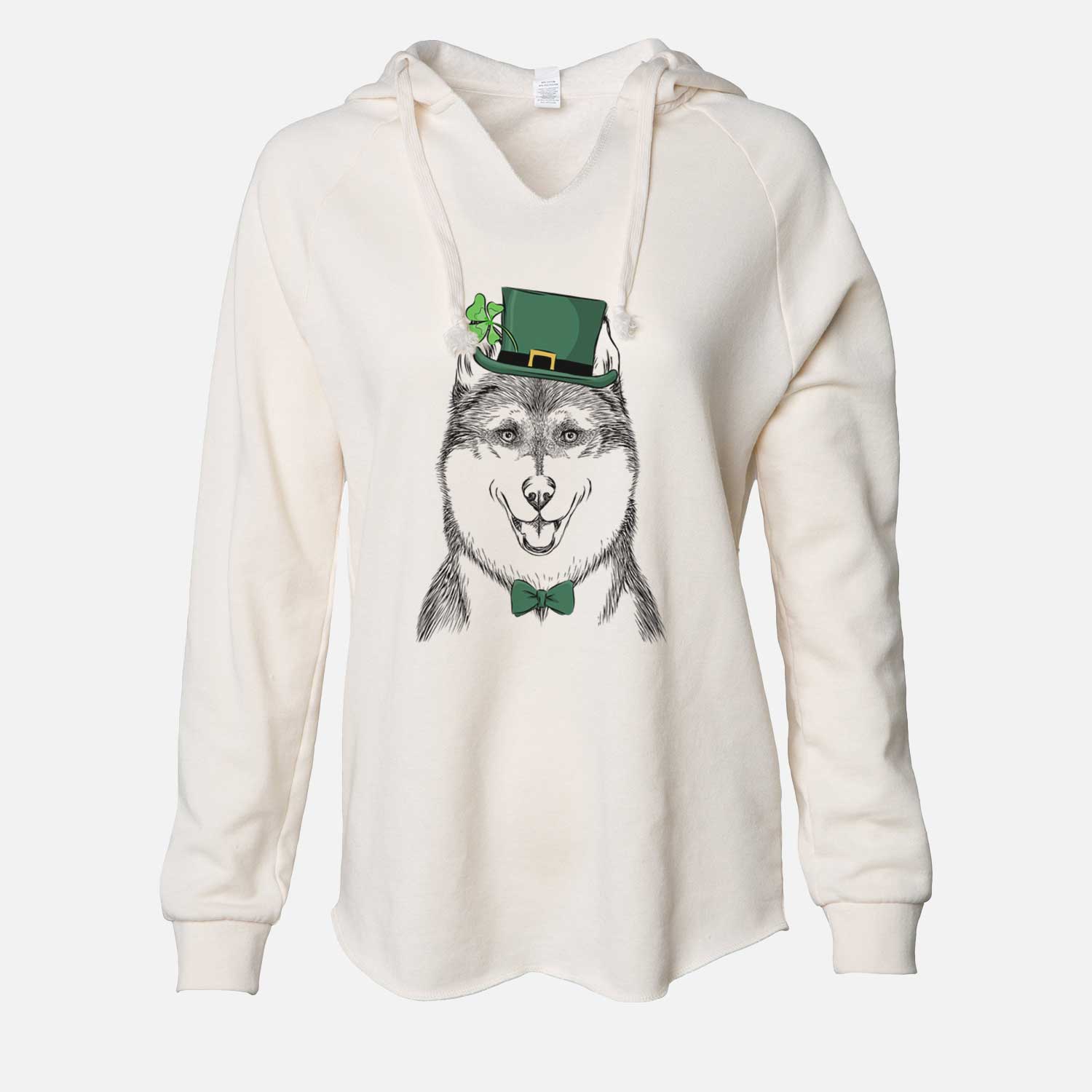 St. Patrick's Koda the Siberian Husky - Cali Wave Hooded Sweatshirt