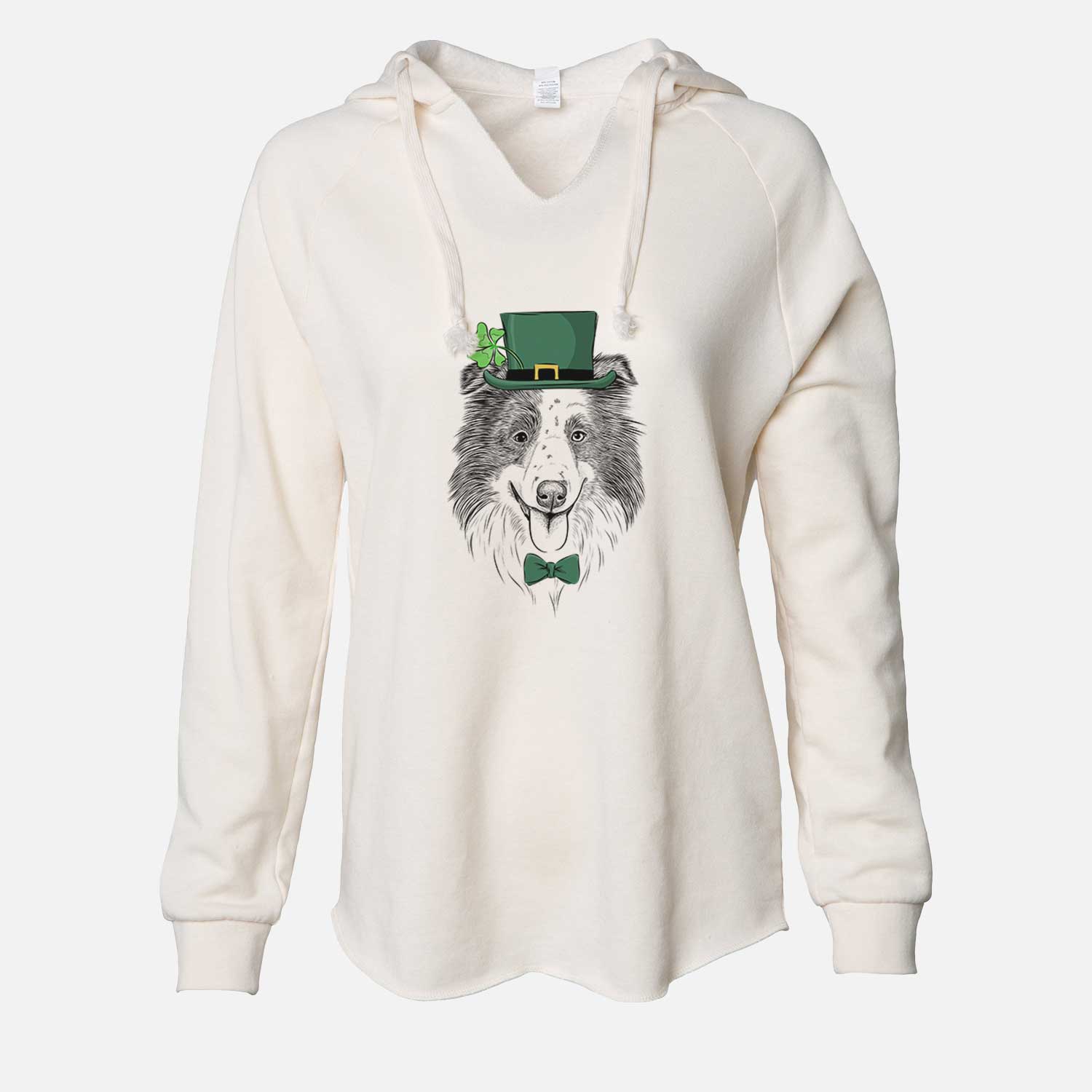 St. Patrick's Lady Bug the Border Collie - Cali Wave Hooded Sweatshirt