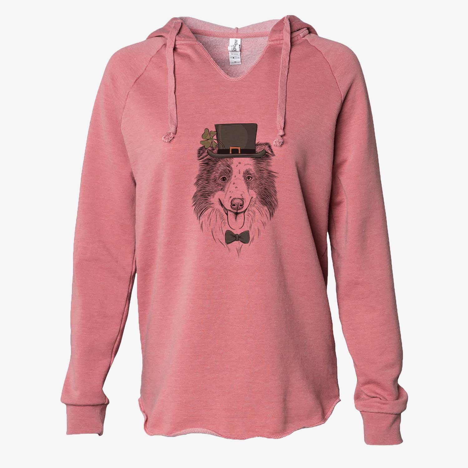 St. Patrick's Lady Bug the Border Collie - Cali Wave Hooded Sweatshirt