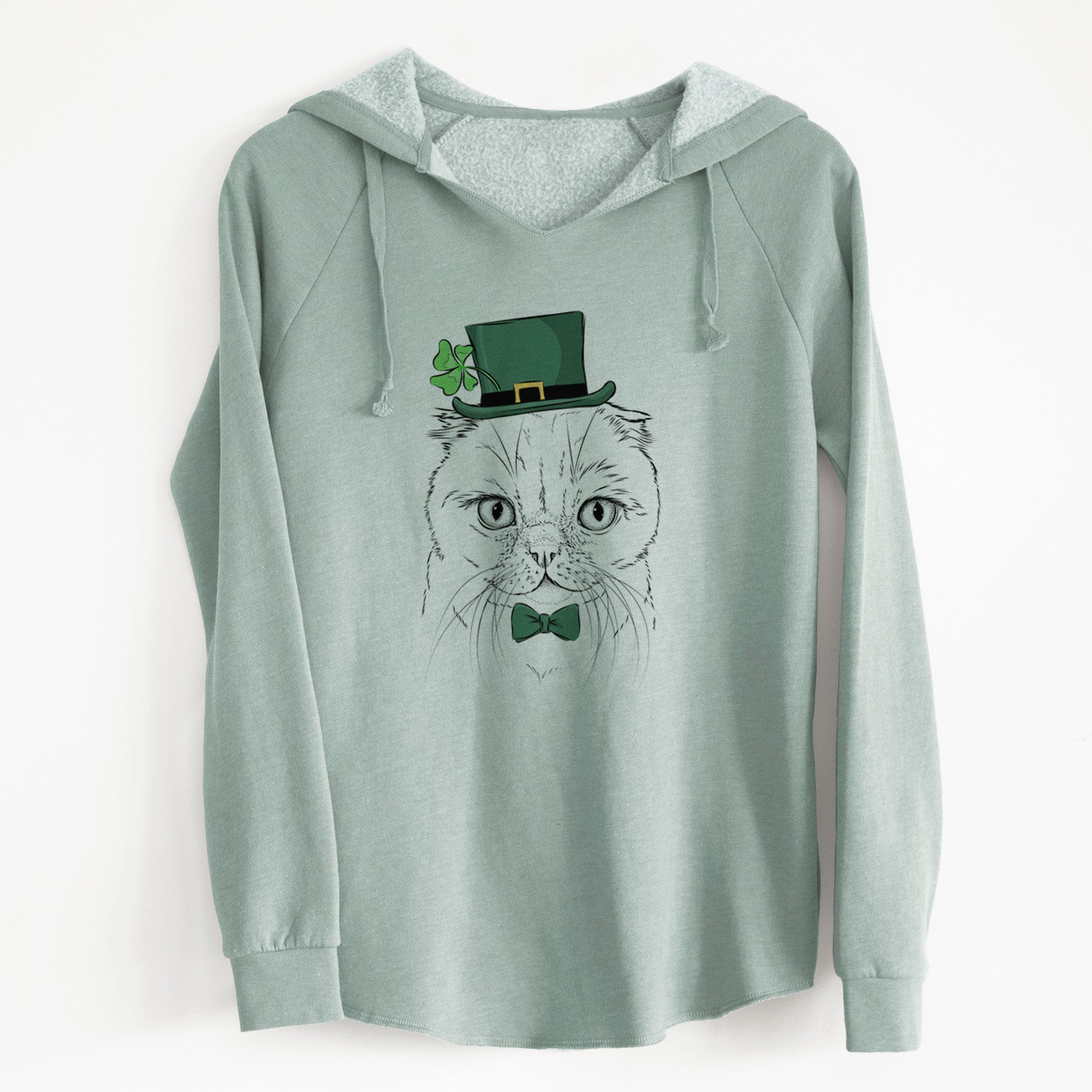 St. Patrick's Lina the Exotic Fold Cat - Cali Wave Hooded Sweatshirt