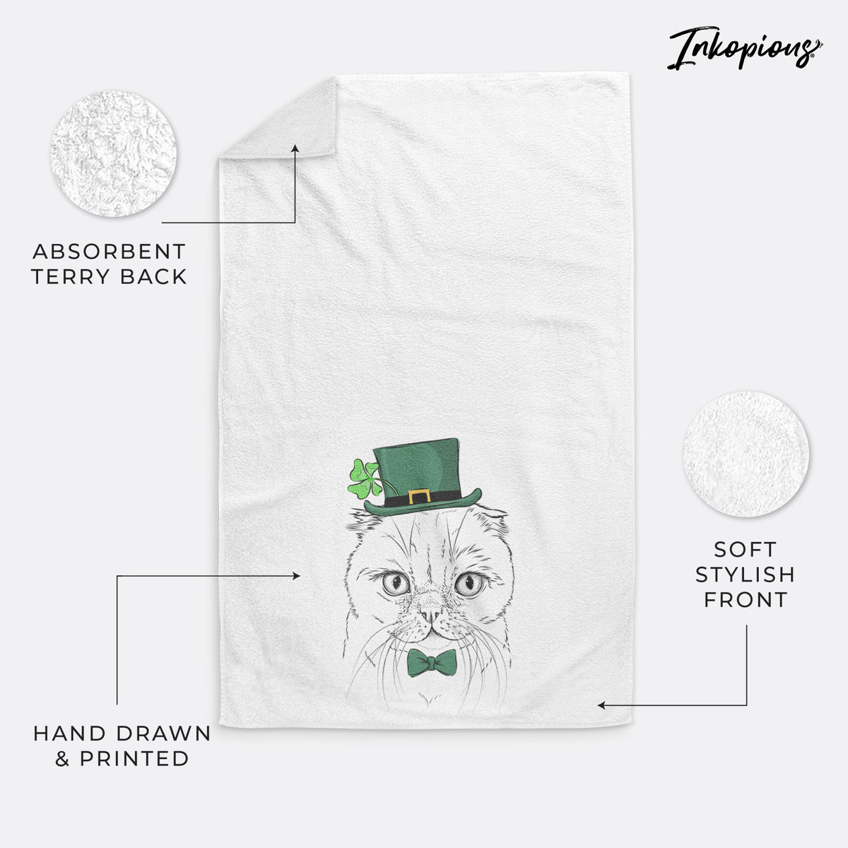 Lina the Exotic Fold Cat Decorative Hand Towel