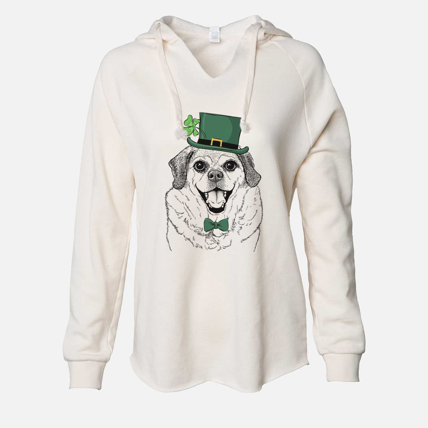 St. Patrick's Little Man the Puggle - Cali Wave Hooded Sweatshirt