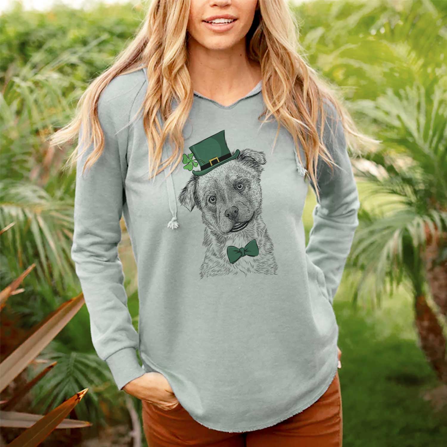 St. Patrick's Loki Bear the Australian Cattle Dog Mix - Cali Wave Hooded Sweatshirt