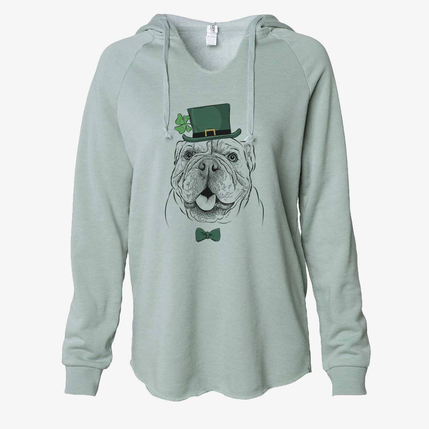 St. Patrick's Louie the English Bulldog - Cali Wave Hooded Sweatshirt